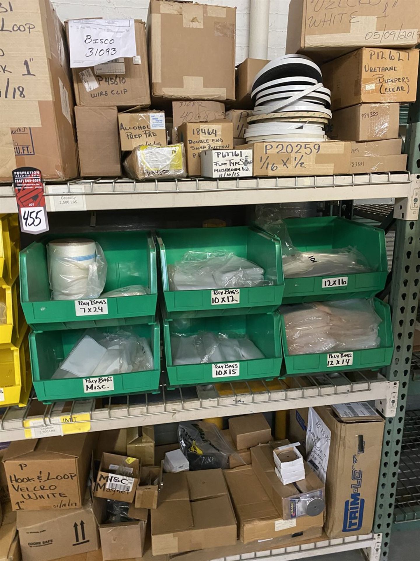 Section of Pallet Racking w/ Assorted Velcro, Poly Bags, Magnetic Strips, and Hardware - Image 3 of 3