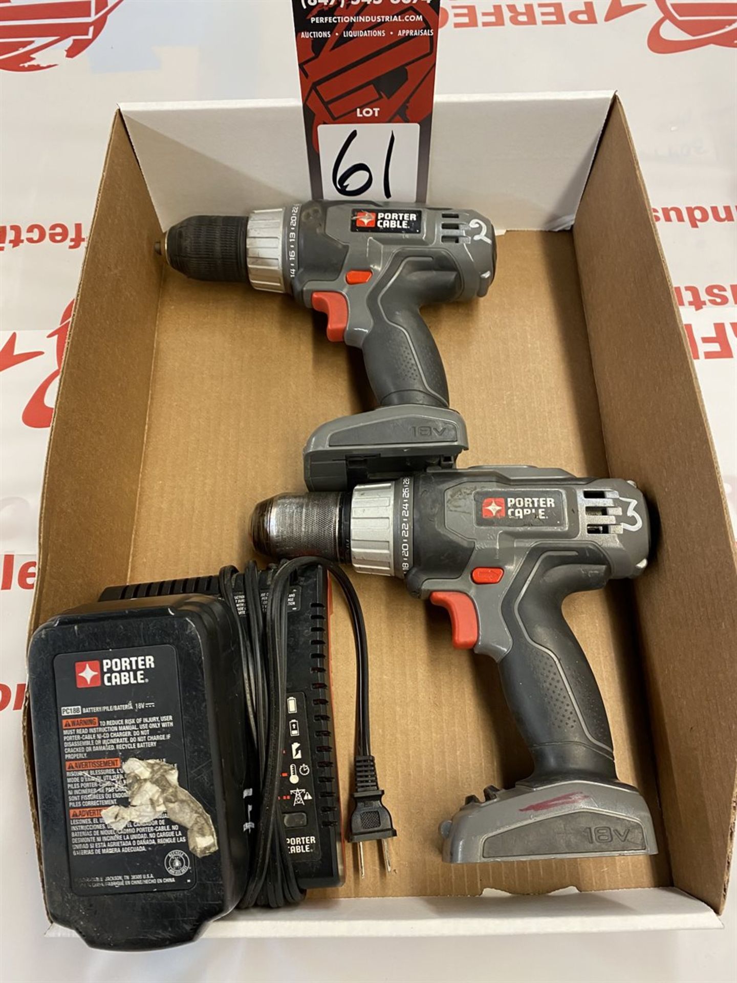 Lot of (2) PORTER CABLE Cordless Drills w/ Battery and Charger