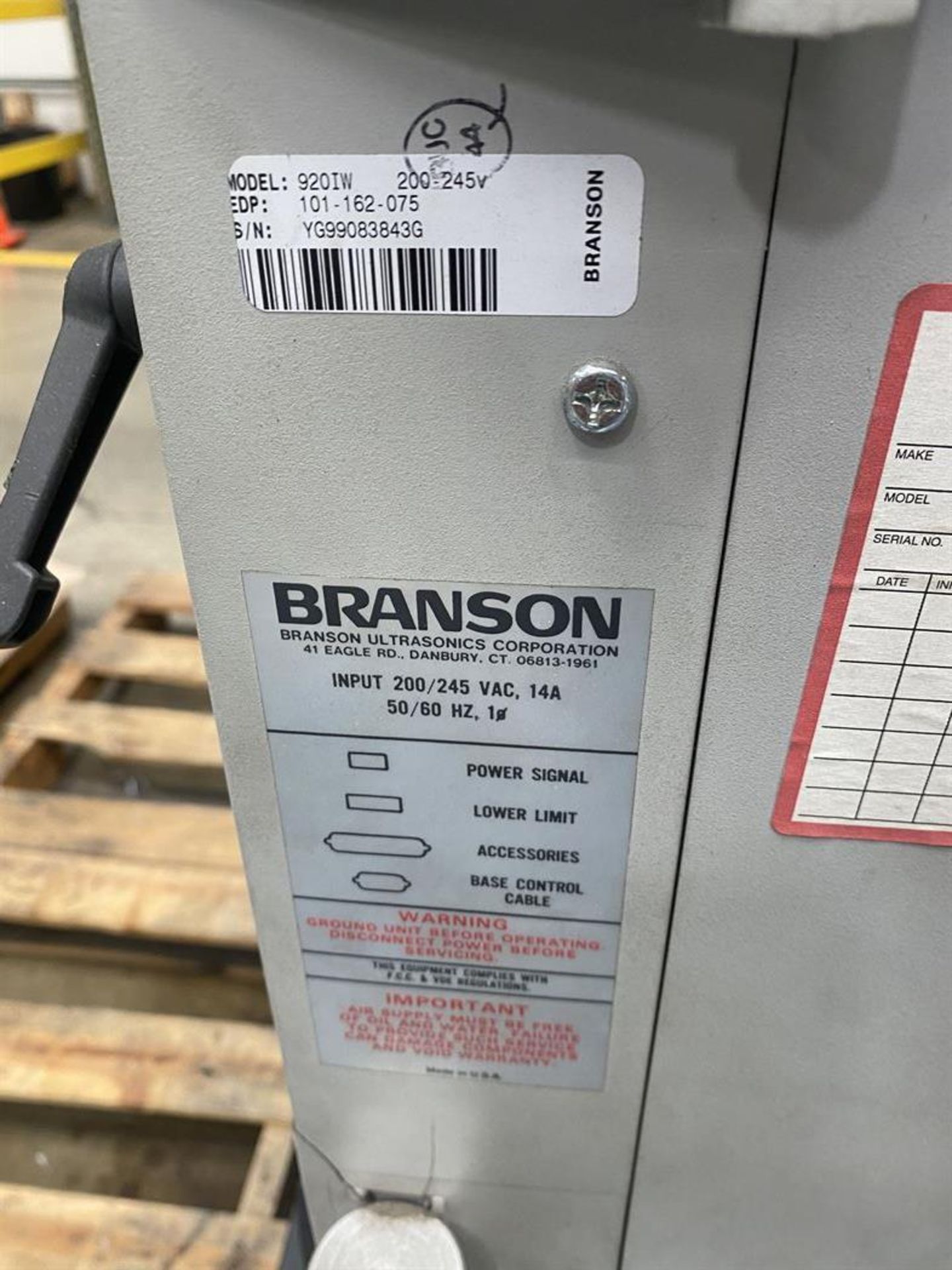 Branson 920IW Ultrasonic Welder, s/n YG99083843G - Image 6 of 6