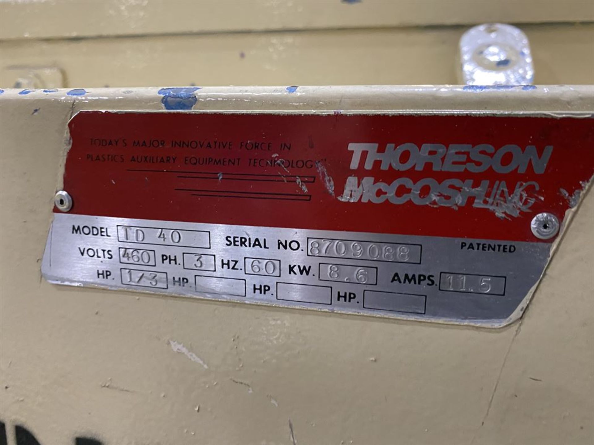 Thoreson McCosh TD40 Dryer, s/n 8709088 - Image 3 of 3