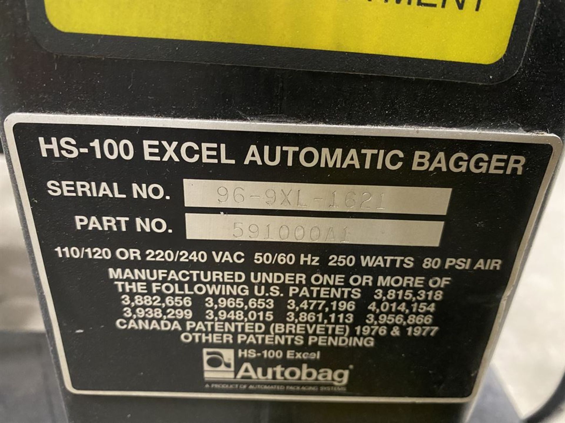 AUTOBAG HS-100 Excel Auto Filling/Bagging Machine, s/n 96-9XL-1621 - Image 5 of 7