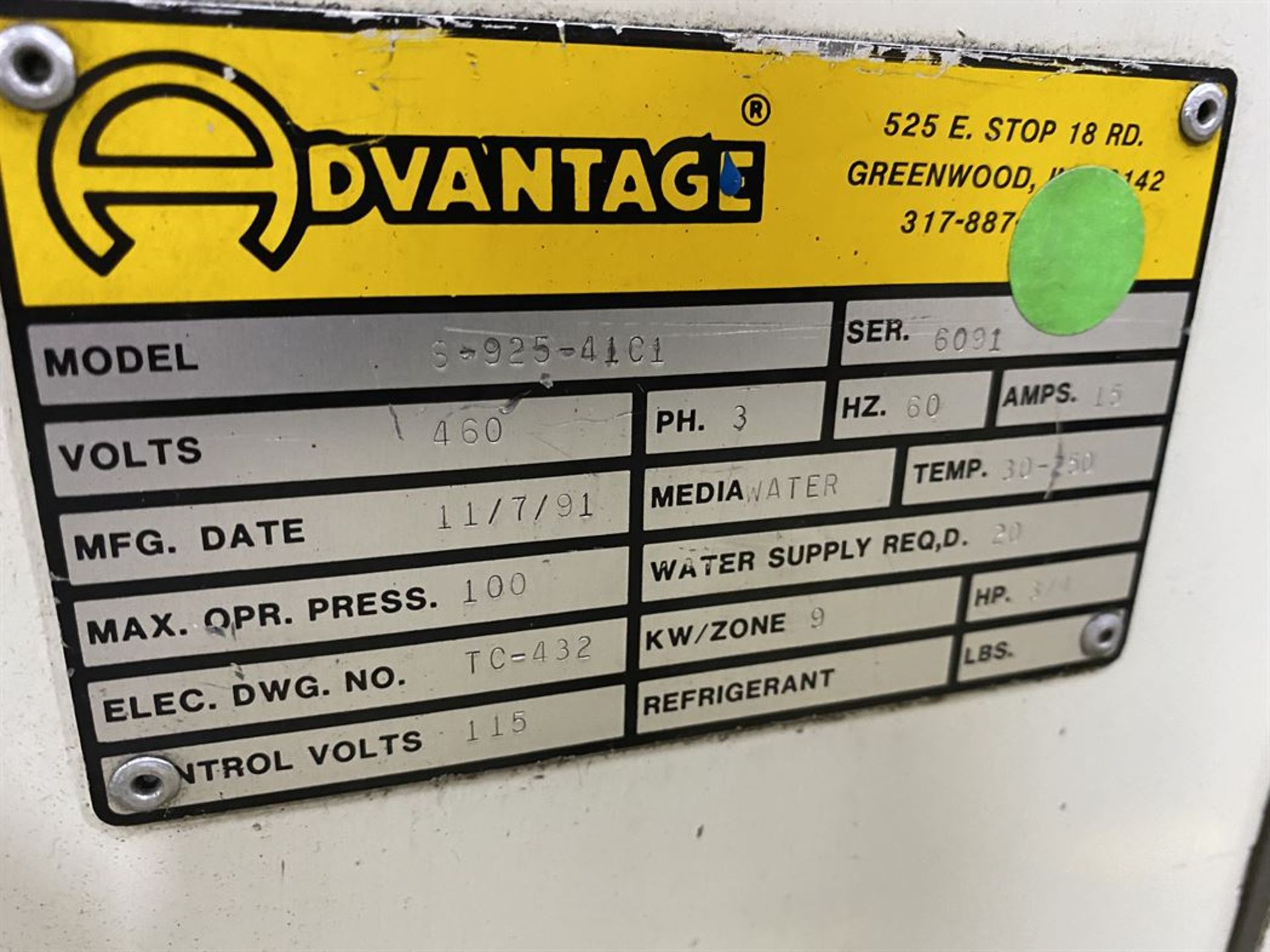 Sentra S-925-41C1 Temperature Control, s/n 6091 - Image 3 of 3