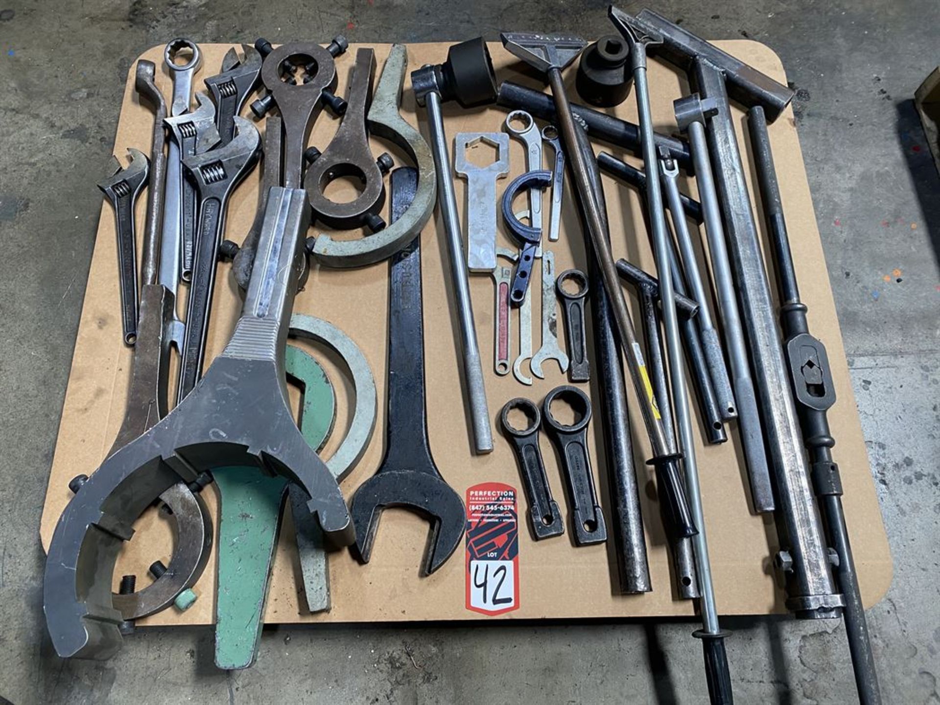 Lot of Assorted Breaker Bars, Spanner Wrenches, Crescent Wrenches, and T-Wrenches