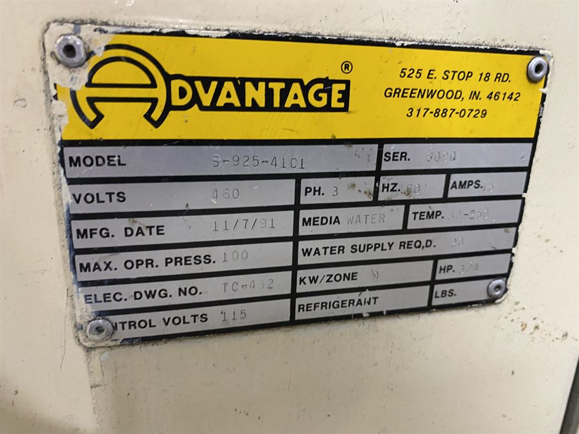 Sentra S-925-41C1 Temperature Control, s/n 6090 - Image 3 of 3