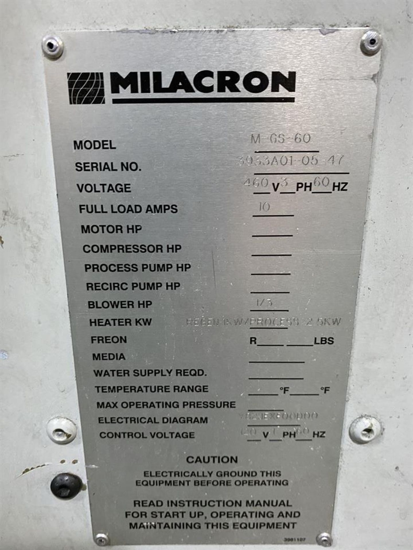 Cincinnati Milacron M-GS-60 Hopper Dryer System, s/n 3933A01-05-47, w/ Vacuum Loader - Image 4 of 6