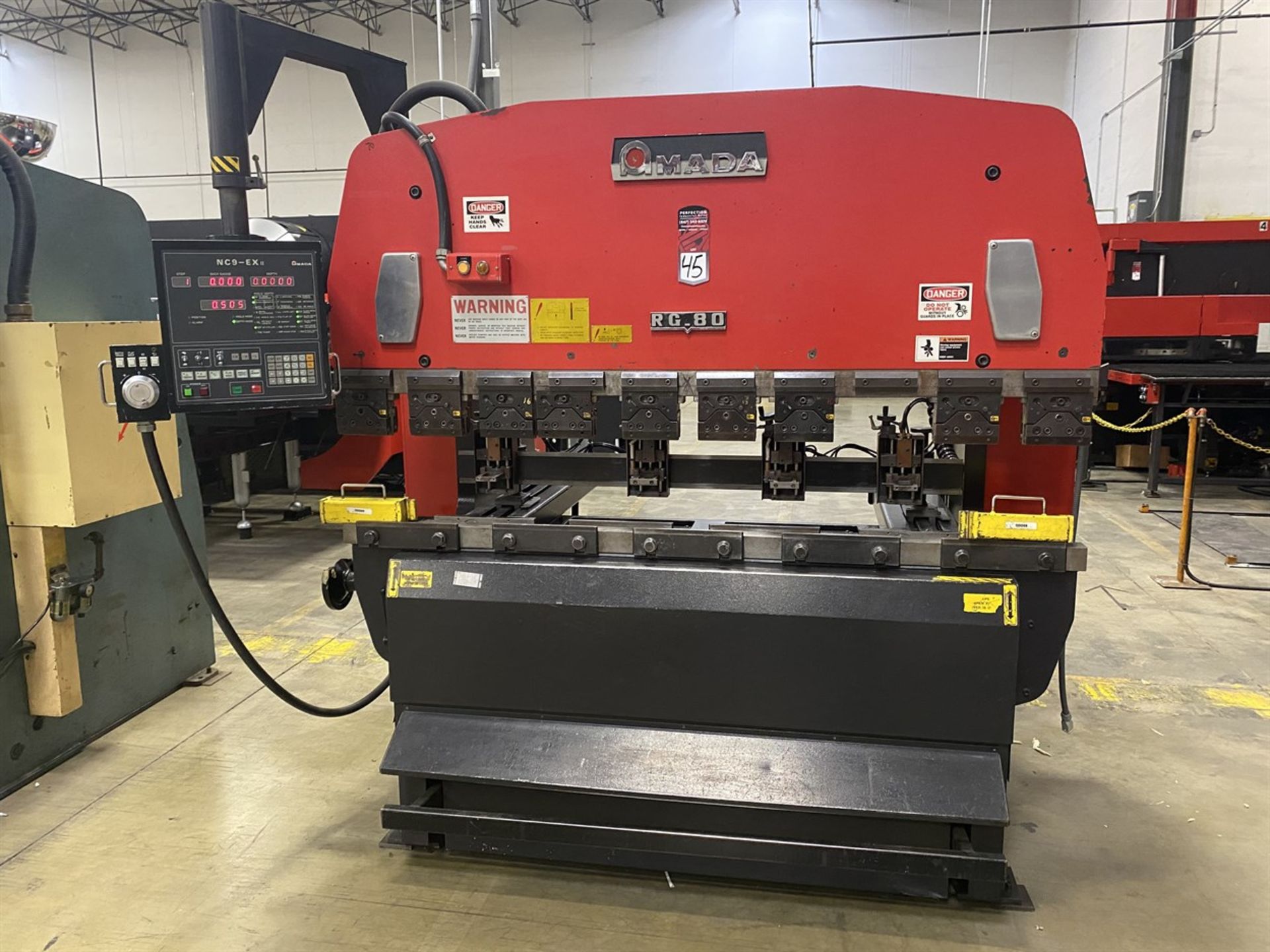 AMADA RG-80S CNC Press Brake, s/n 809840, 88 Ton Capacity, NC-9EXII Control, 78.8” Table Length,