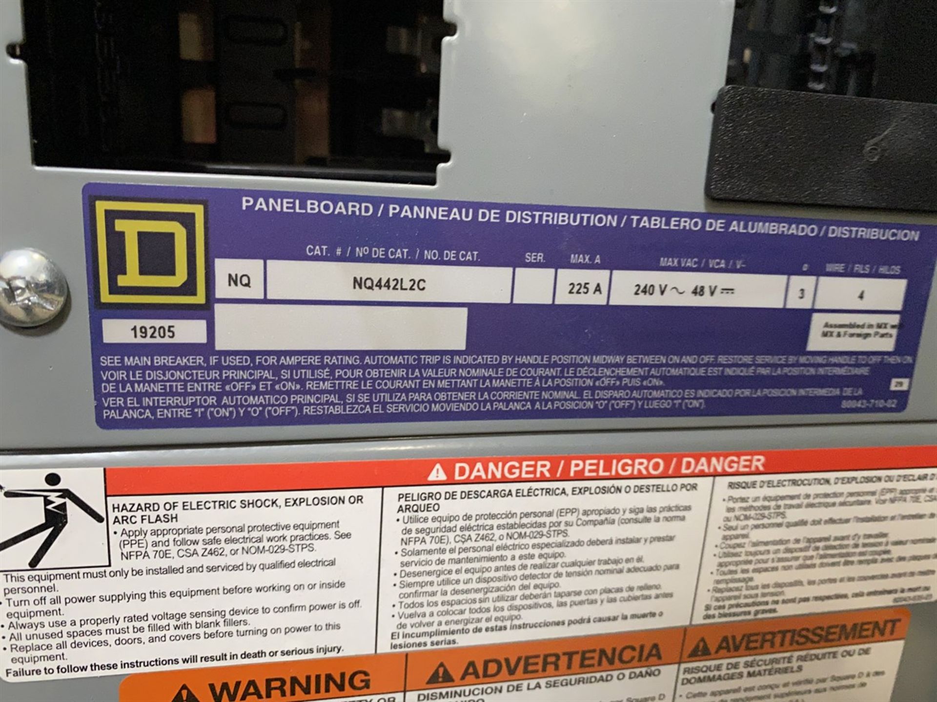 SQUARE D NQ442L2C 225A Panelboard - Image 3 of 3