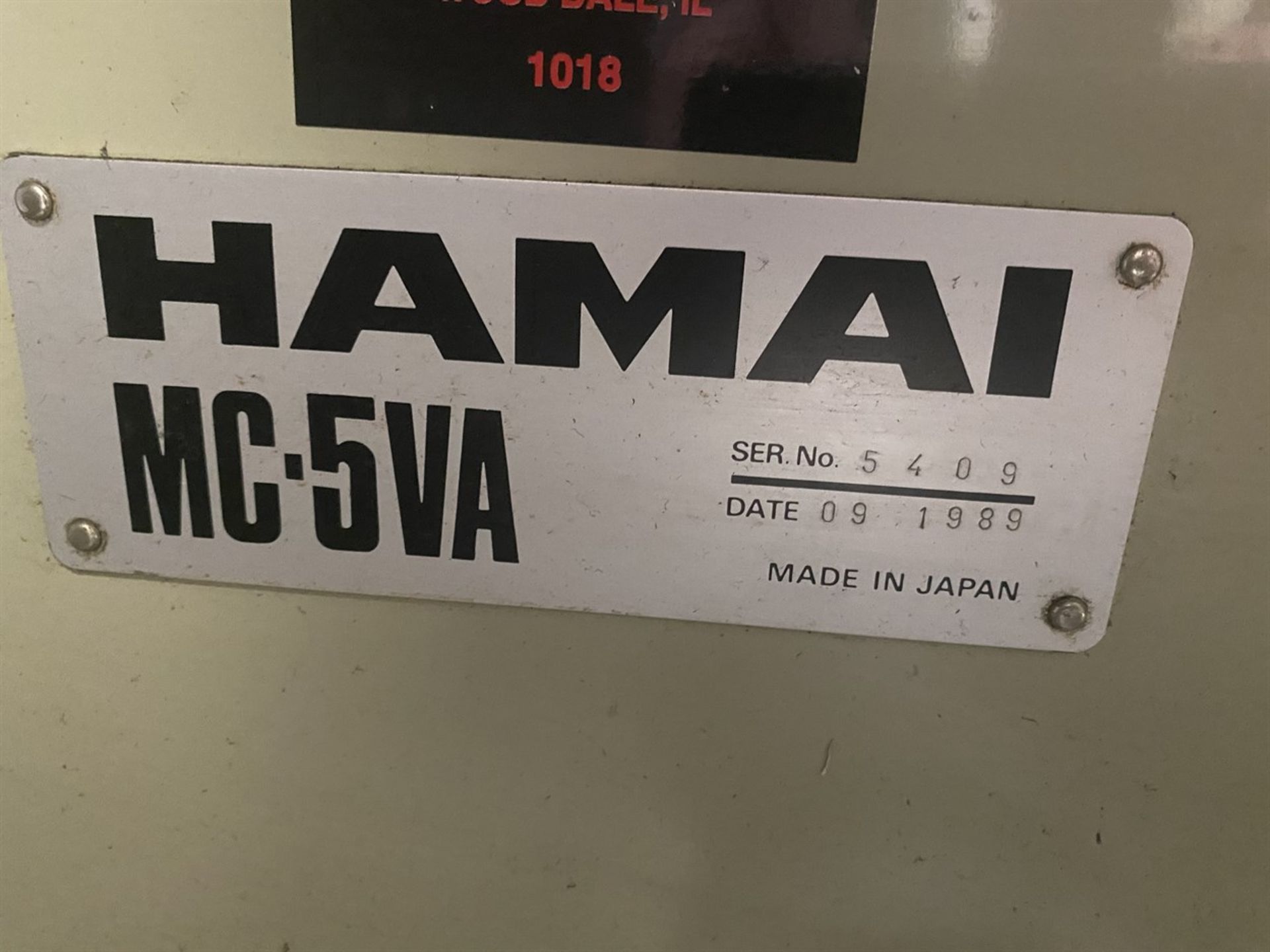 HAMAI MC-5VA Vertical Machining Center, s/n 5409, Fanuc O-M Series Control, 24 ATC, Cat 50 Spindle - Image 5 of 6