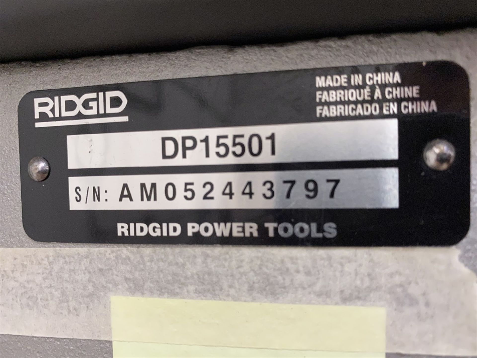 RIDGID DP15501 Drill Press, s/n AM052443797, w/ Heinrich Pneumatic Vise - Image 4 of 4