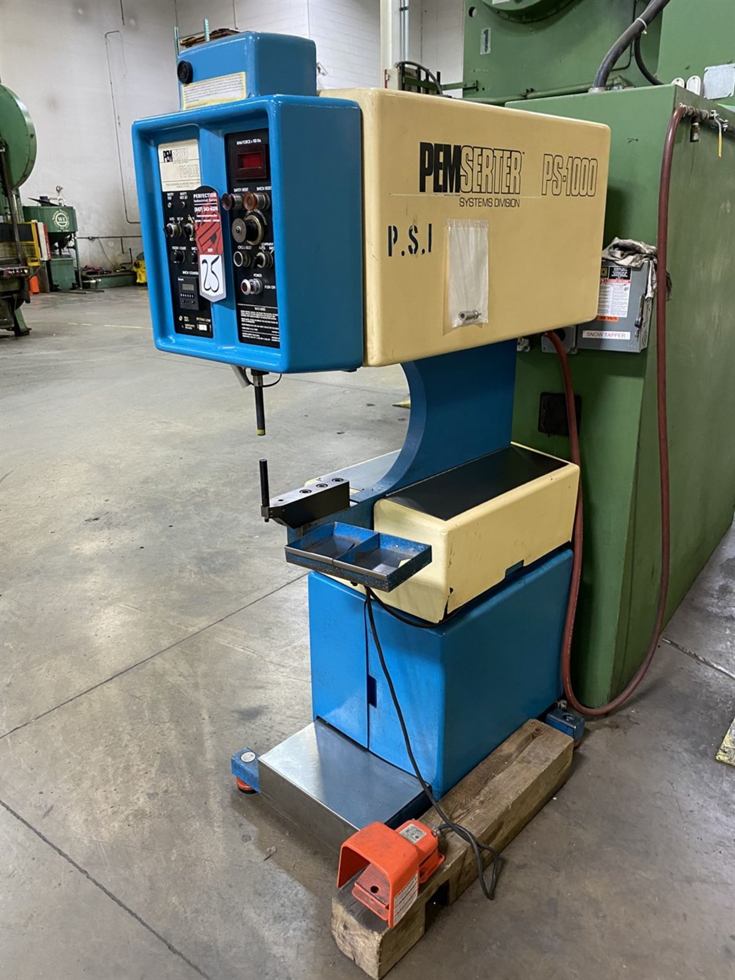 PEMSERTER PS-1000 Insertion Press, s/n 100-B036, 8 Ton, 600-16,000 Lbs. Ram Force, 20” Throat