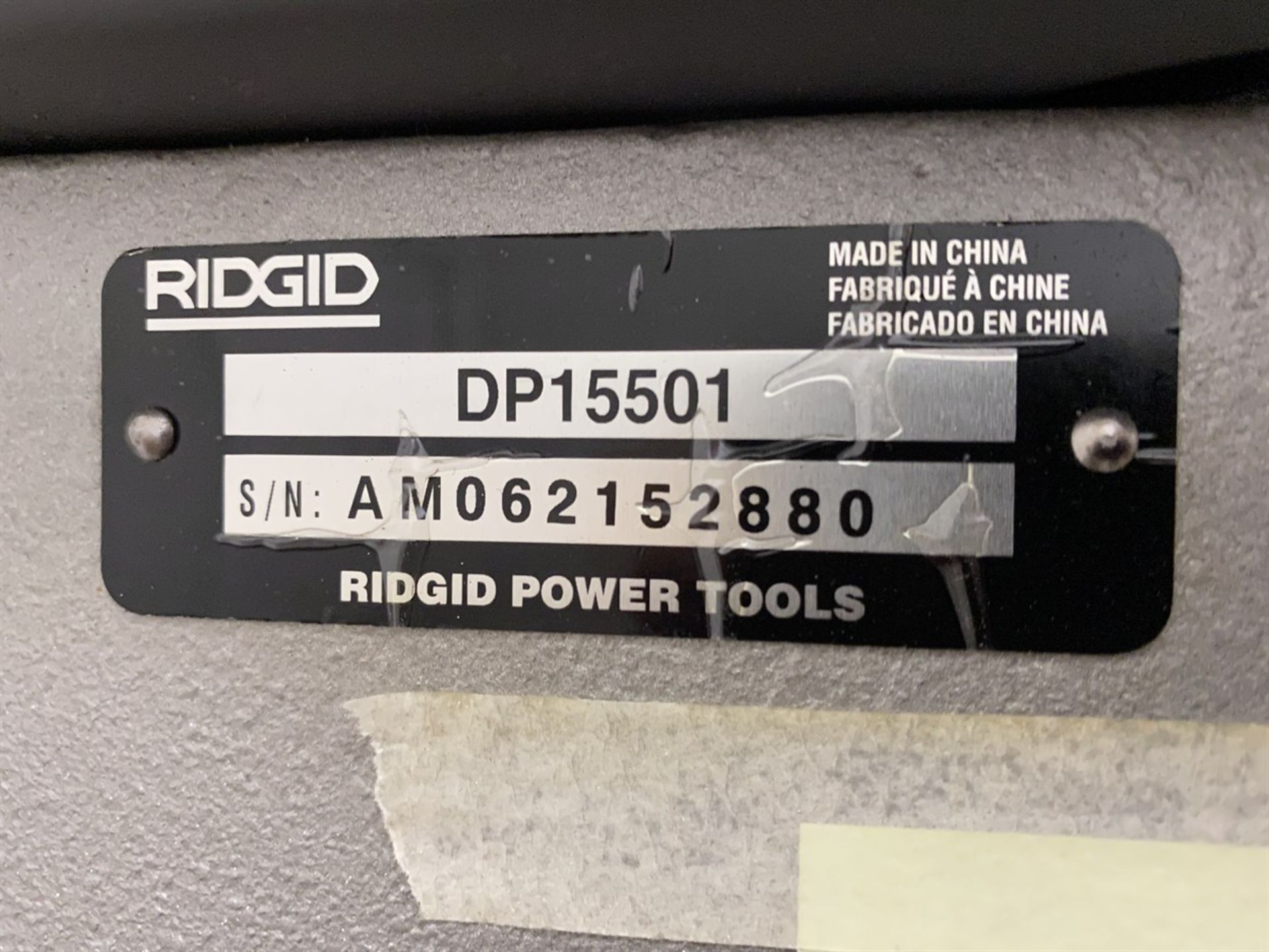 RIDGID DP15501 Drill Press, s/n AM062152880, w/ Heinrich Pneumatic Vise - Image 4 of 4