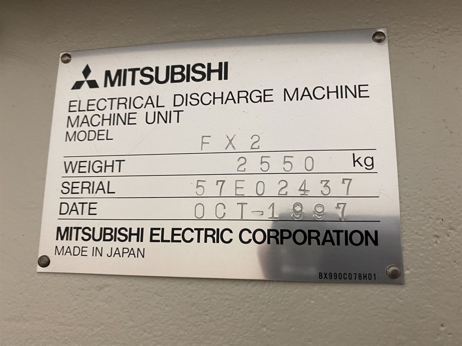 MITSUBISHI FX-20 CNC Wire EDM, s/n na, w/ Mitsubishi W11FX2 Control - Image 5 of 6