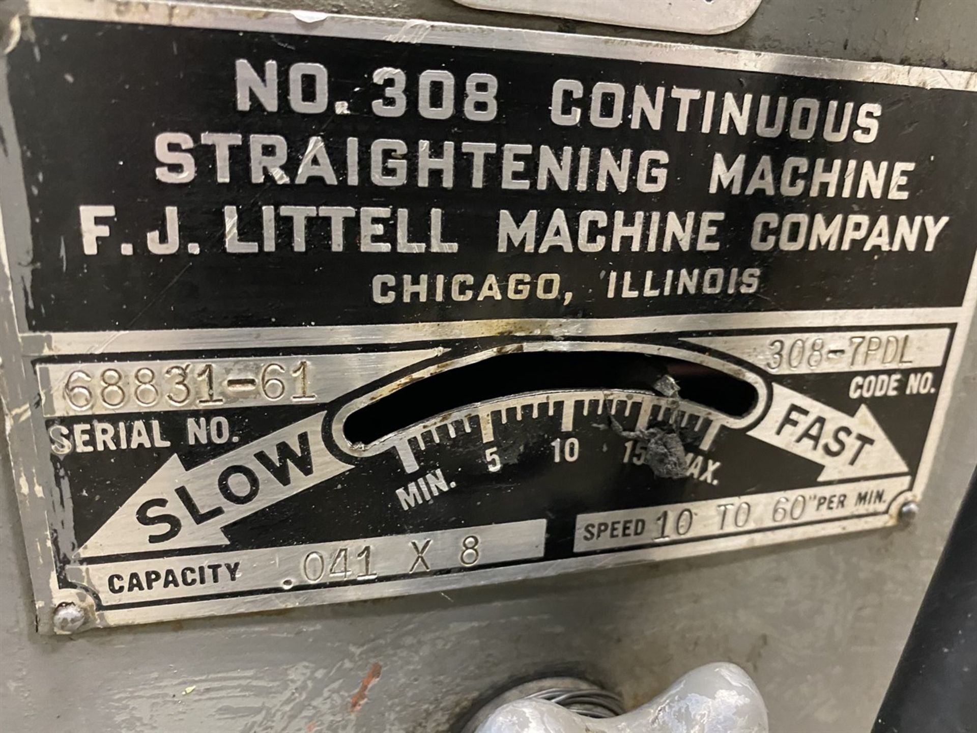 LITTELL 308-7PDL Straightener, s/n 68831-61, .041” x 8” Capacity, 10-60 FPM - Image 5 of 5