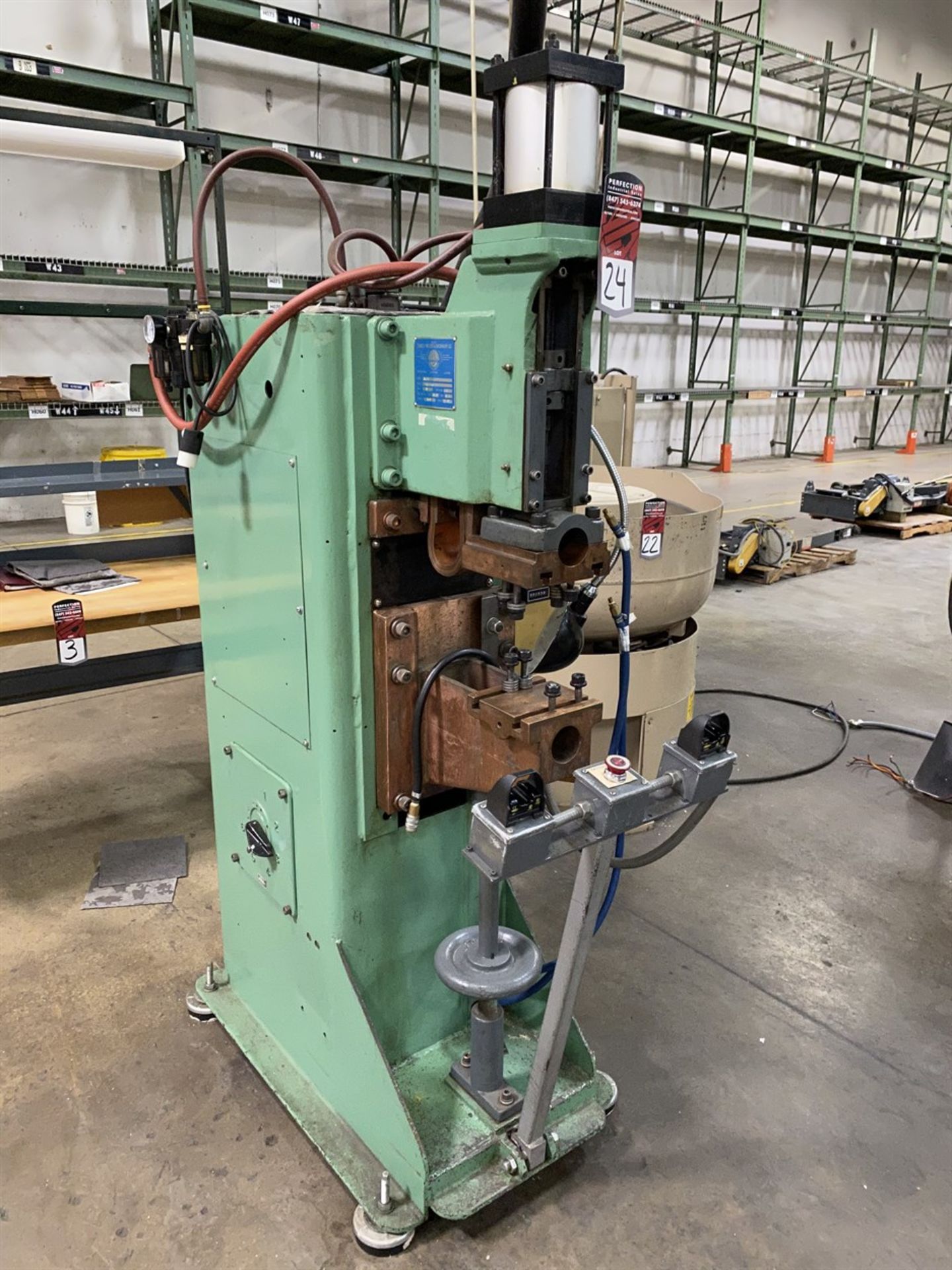 SWIFT P50-1-50-12P Spot Welder, s/n 5558, 50 KVA, 12” Throat, Entron EN1000 Weld Control - Image 4 of 6