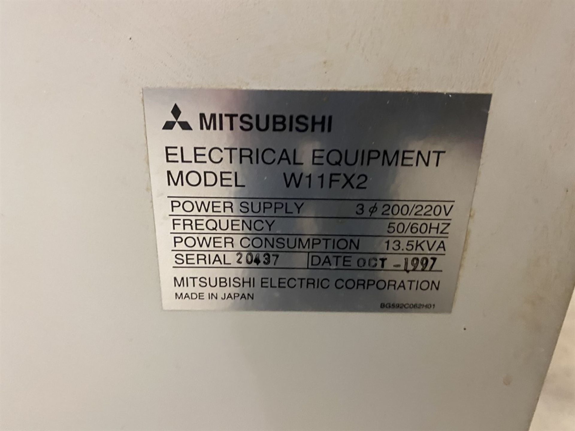 MITSUBISHI FX-20 CNC Wire EDM, s/n na, w/ Mitsubishi W11FX2 Control - Image 6 of 6