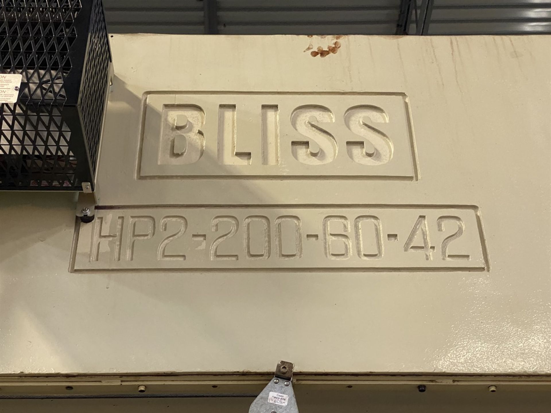 BLISS HP2-200-60-42 Straight Side Press, s/n H63044, 200 Ton Capacity, 60”x 42” Bed, 2.5” Stroke, - Image 6 of 7