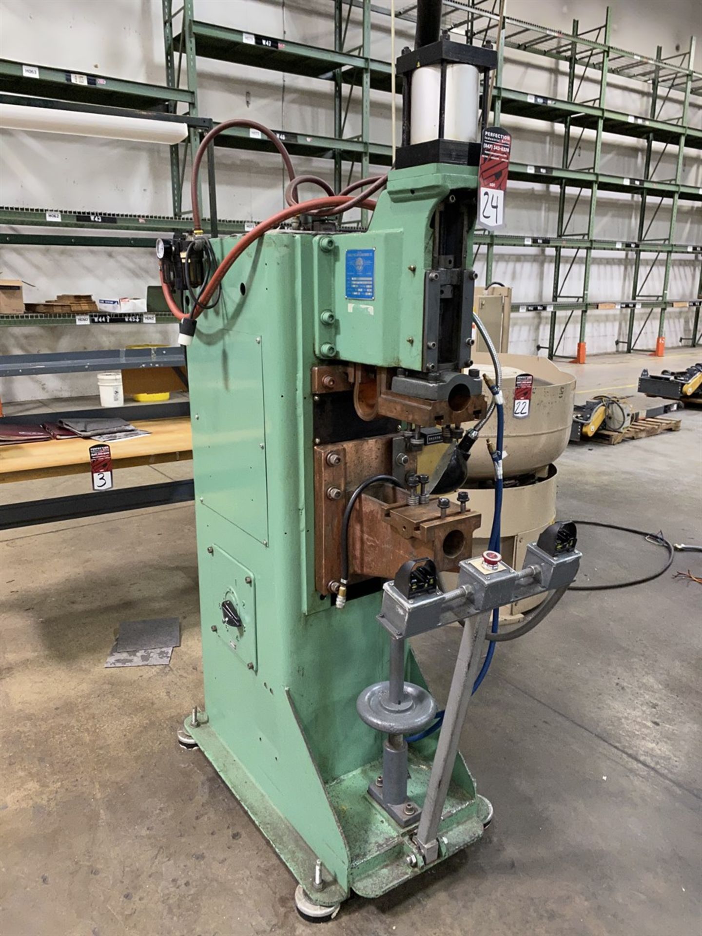 SWIFT P50-1-50-12P Spot Welder, s/n 5558, 50 KVA, 12” Throat, Entron EN1000 Weld Control - Image 3 of 6