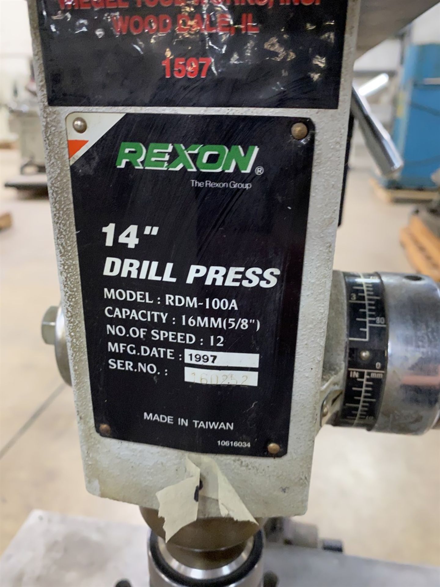 REXON RDM-100A 14" Drill Press, s/n 160252 - Image 4 of 4