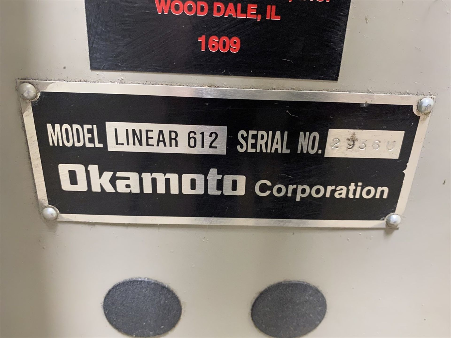 OKAMOTO Linear 612 Surface Grinder, s/n 2936U - Image 5 of 5