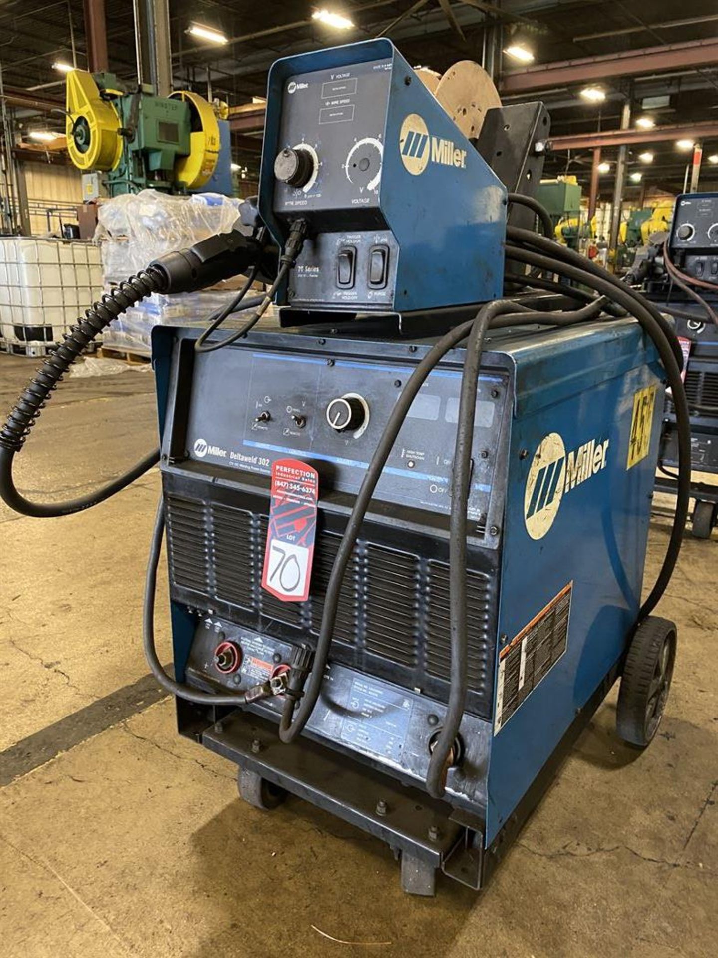 Miller Deltaweld 302 Welding Power Source, s/n LG040990C, w/ Miller 70 Series Wire Feed