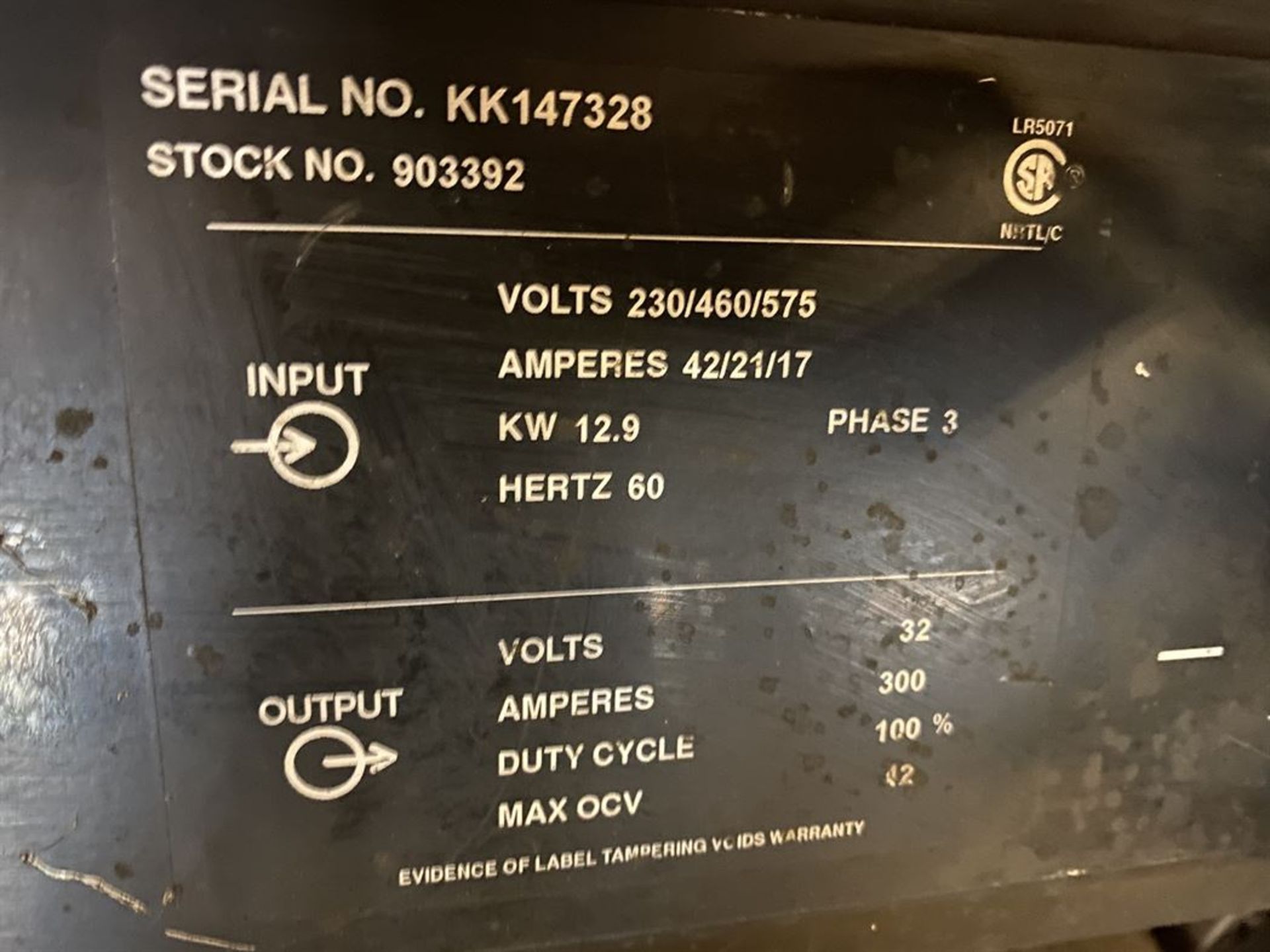 Miller Deltaweld 302 Welding Power Source, s/n KK14738, w/ Miller 22A Series Wire Feed - Image 3 of 3