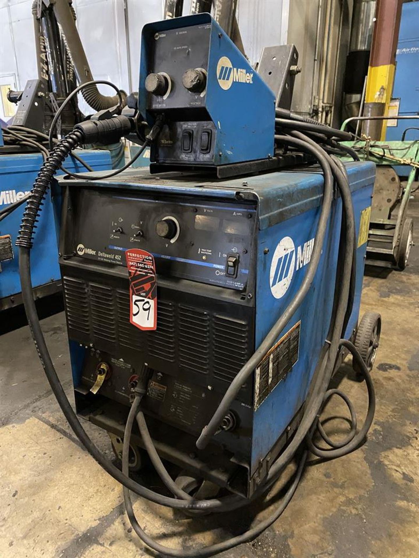 Miller Deltaweld 452 Welding Power Source, s/n MA020589C, w/ Miller 70 Series Wire Feed