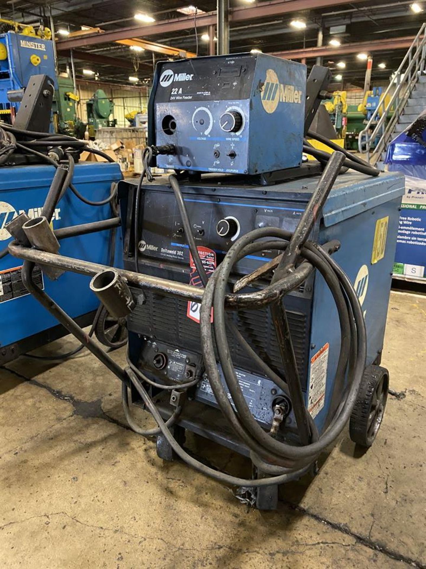 Miller Deltaweld 302 Welding Power Source, s/n KK14738, w/ Miller 22A Series Wire Feed