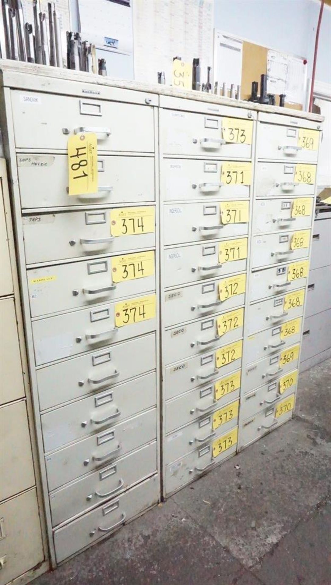Lot of Steel Case 10 Drawer Cabinet c/w # drawer Lateral Cabinet (NO CONTENTS)