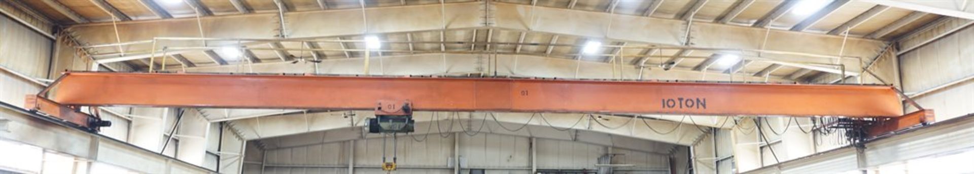 MUNCK 10 Ton x 84’ Single Girder Overhead Bridge Crane, s/n NA, w/ Pendant Control