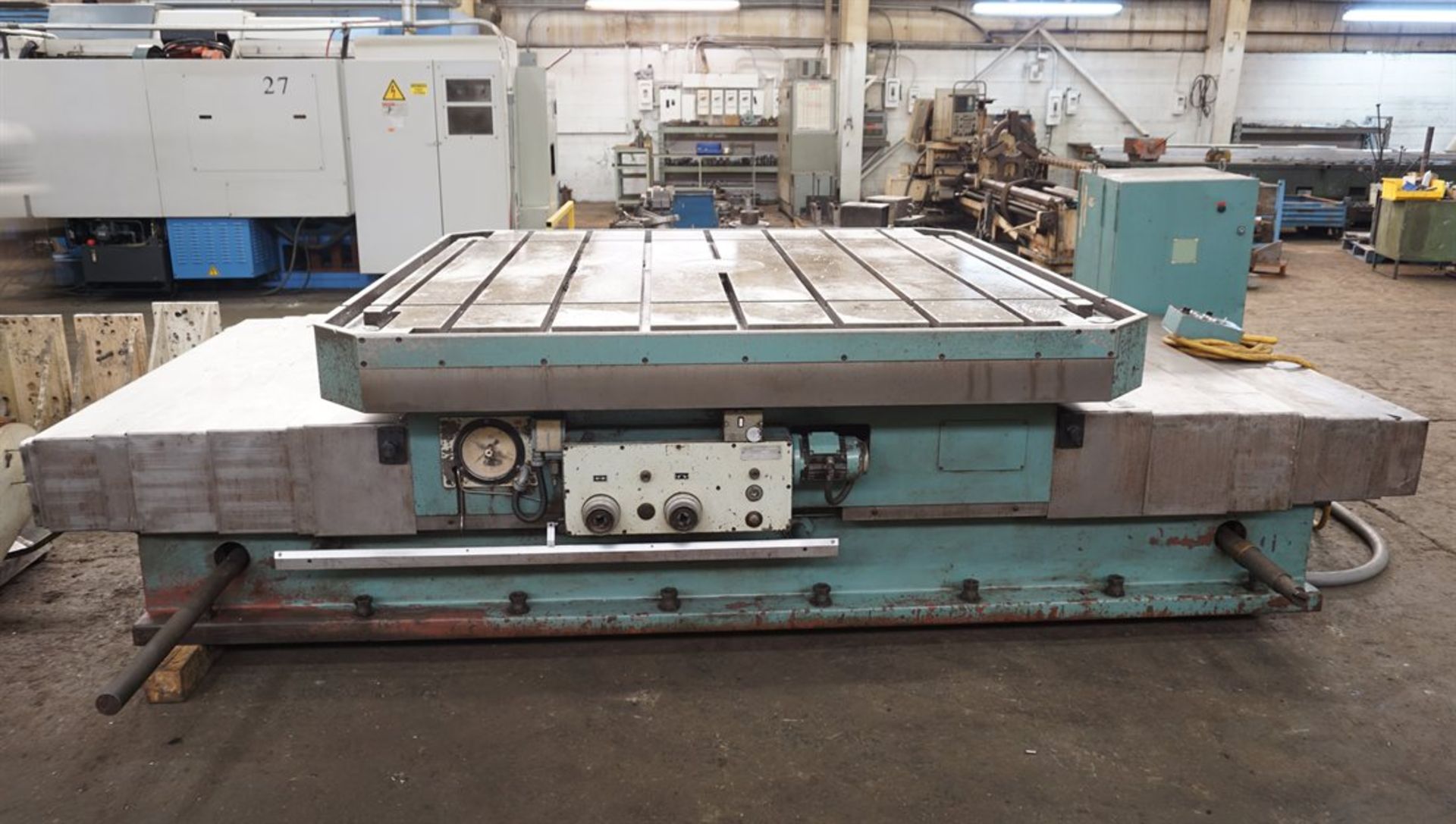 TOS ISO-16 86” X 86” Infeed Rotary Table, s/n 11-03, w/ 60” Infeed, 34,000 lb. Table Load