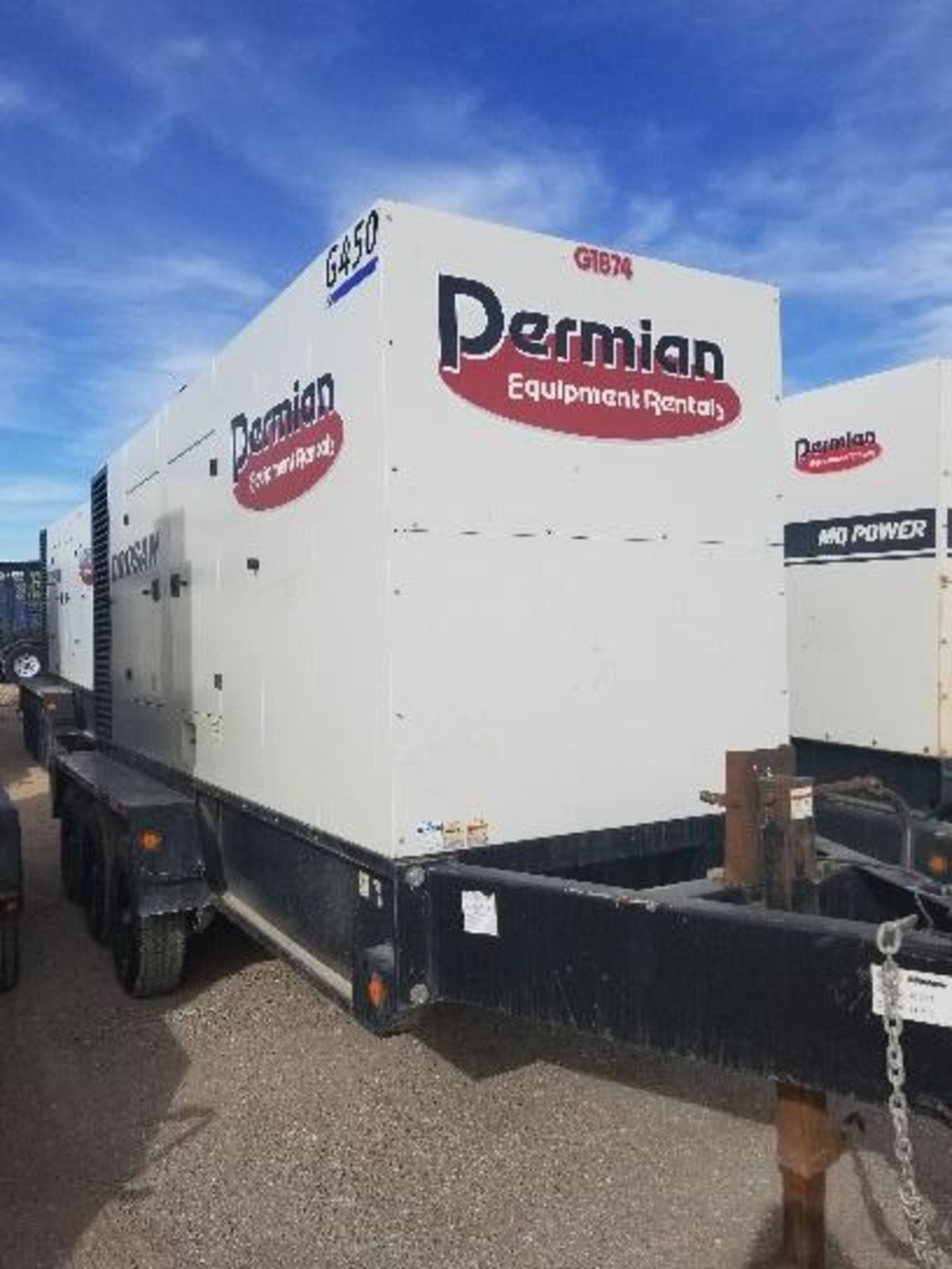 2013 DOOSAN G450 Portable Power Generator, 456 KVA/ 365 KW, Pintle Style Hitch, 3-Axle, Rear Lug,