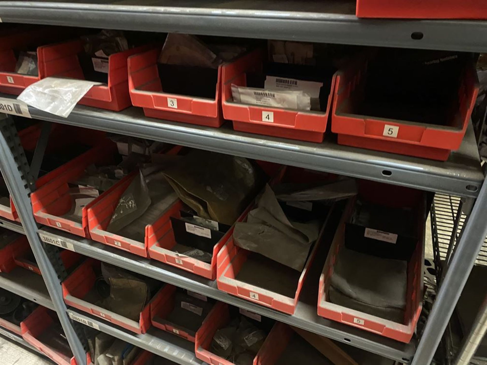 Row of Shelving Including Shaft Seals, Pulleys, Springs, Couplings, and Wheels - Image 4 of 10