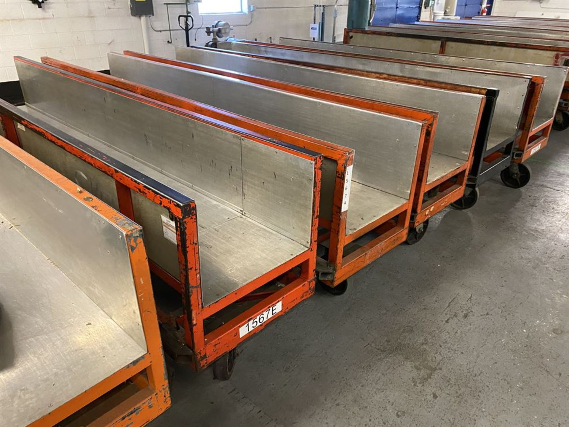 Lot of (6) Rolling Stock Carts, 138" x 23"