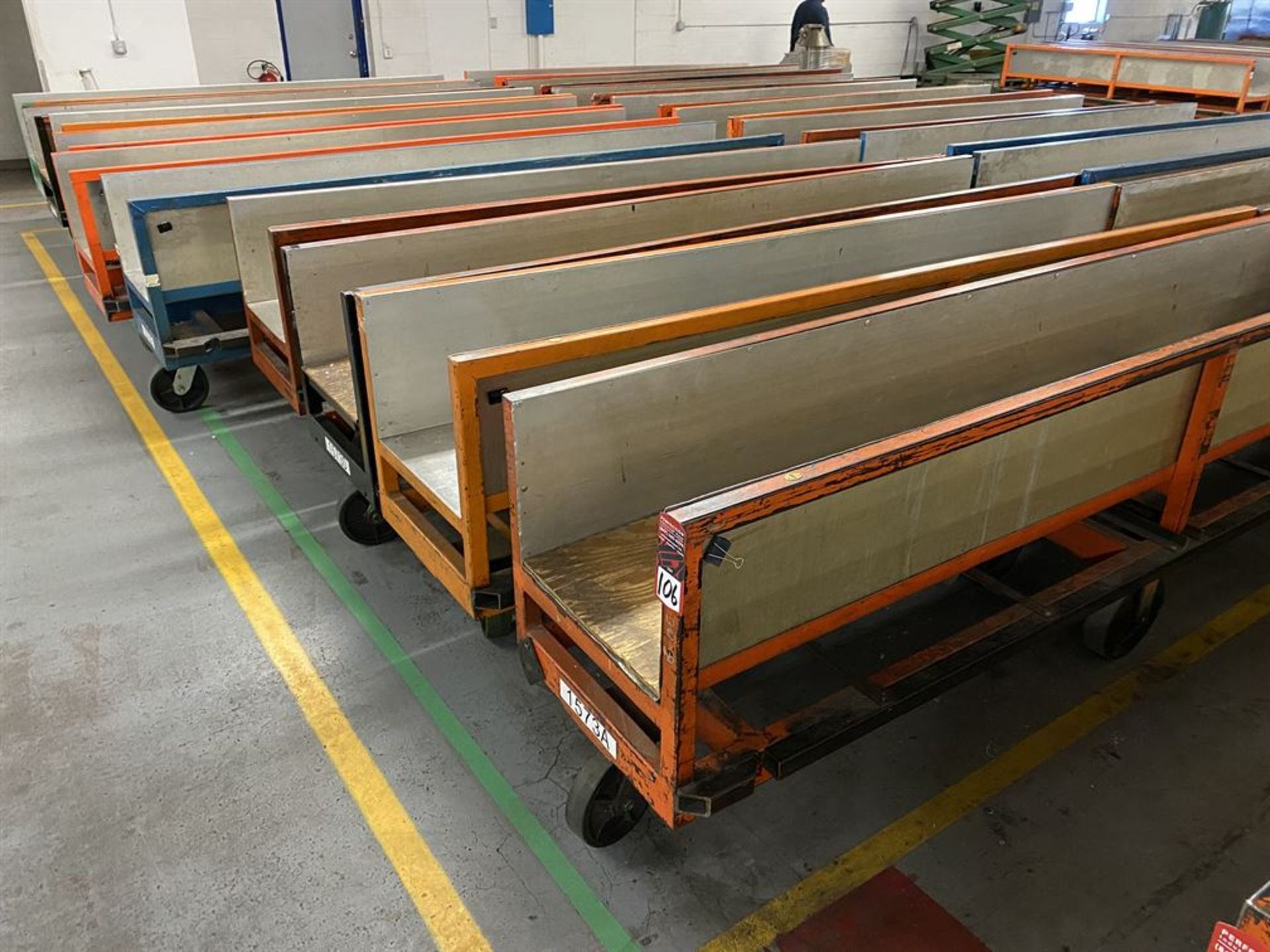 Lot of (10) Rolling Stock Carts, 138" x 23"