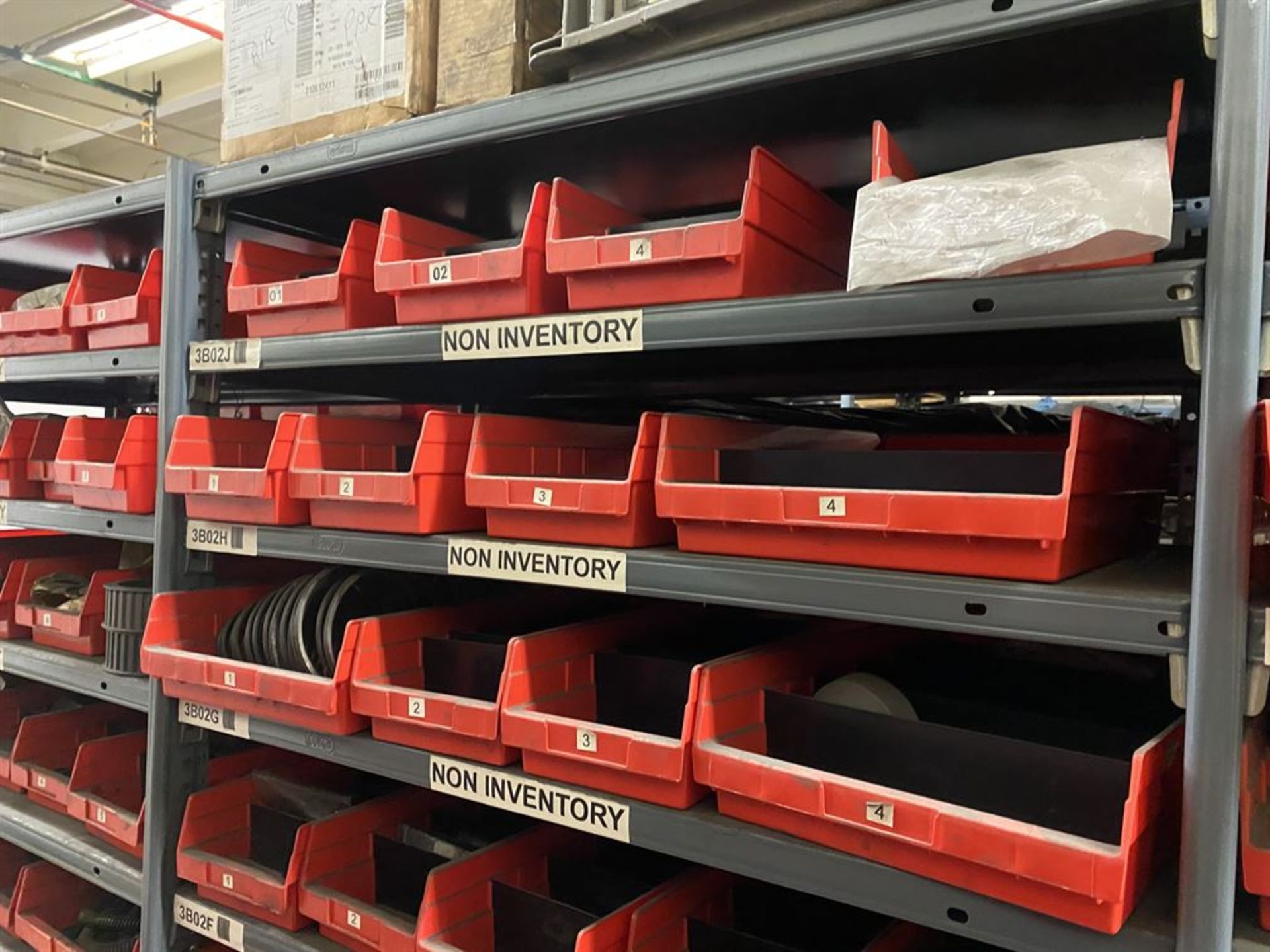 Row of Shelving Including Shaft Seals, Pulleys, Springs, Couplings, and Wheels - Image 5 of 10