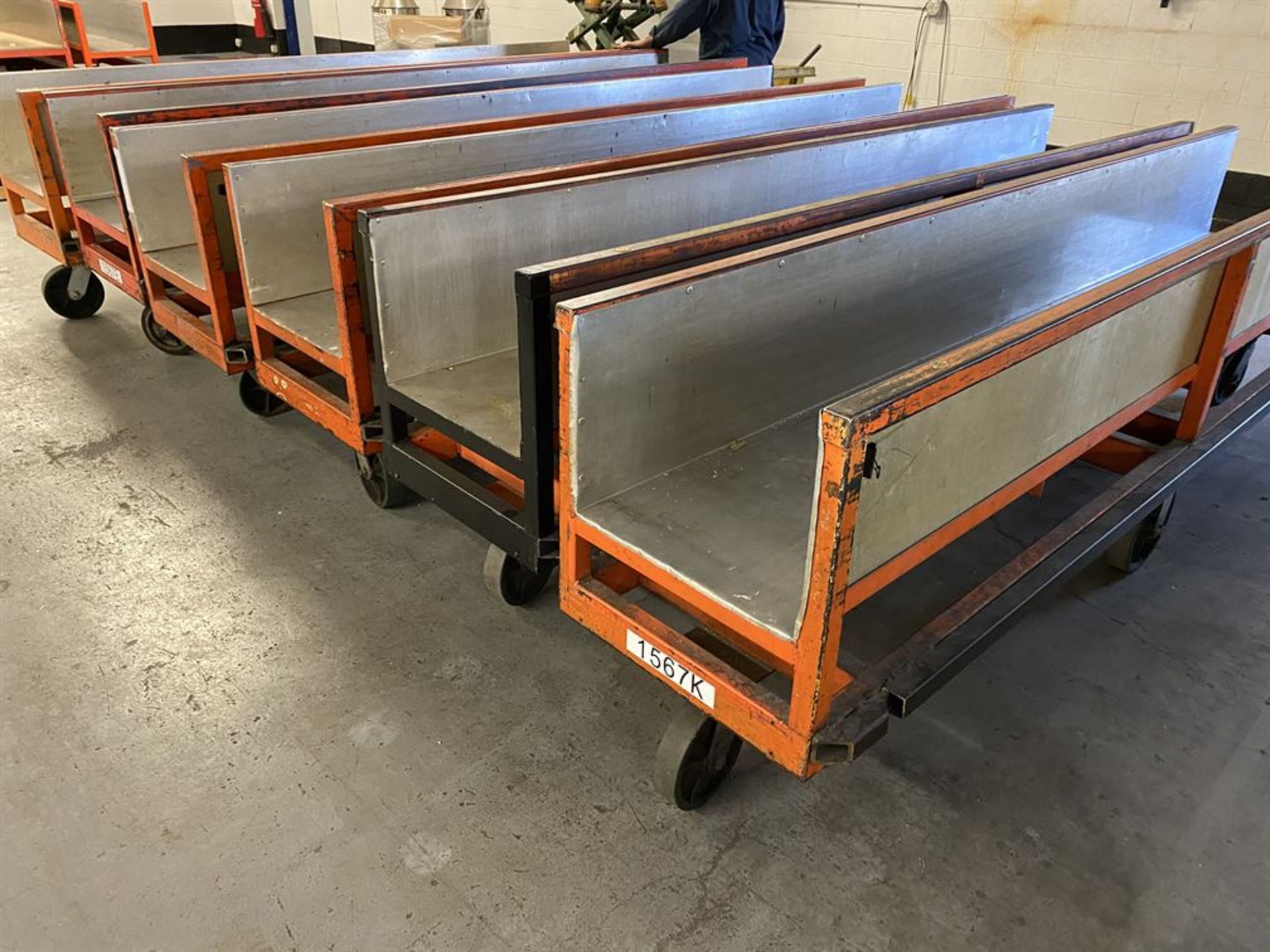 Lot of (6) Rolling Stock Carts, 138" x 23" - Image 3 of 3