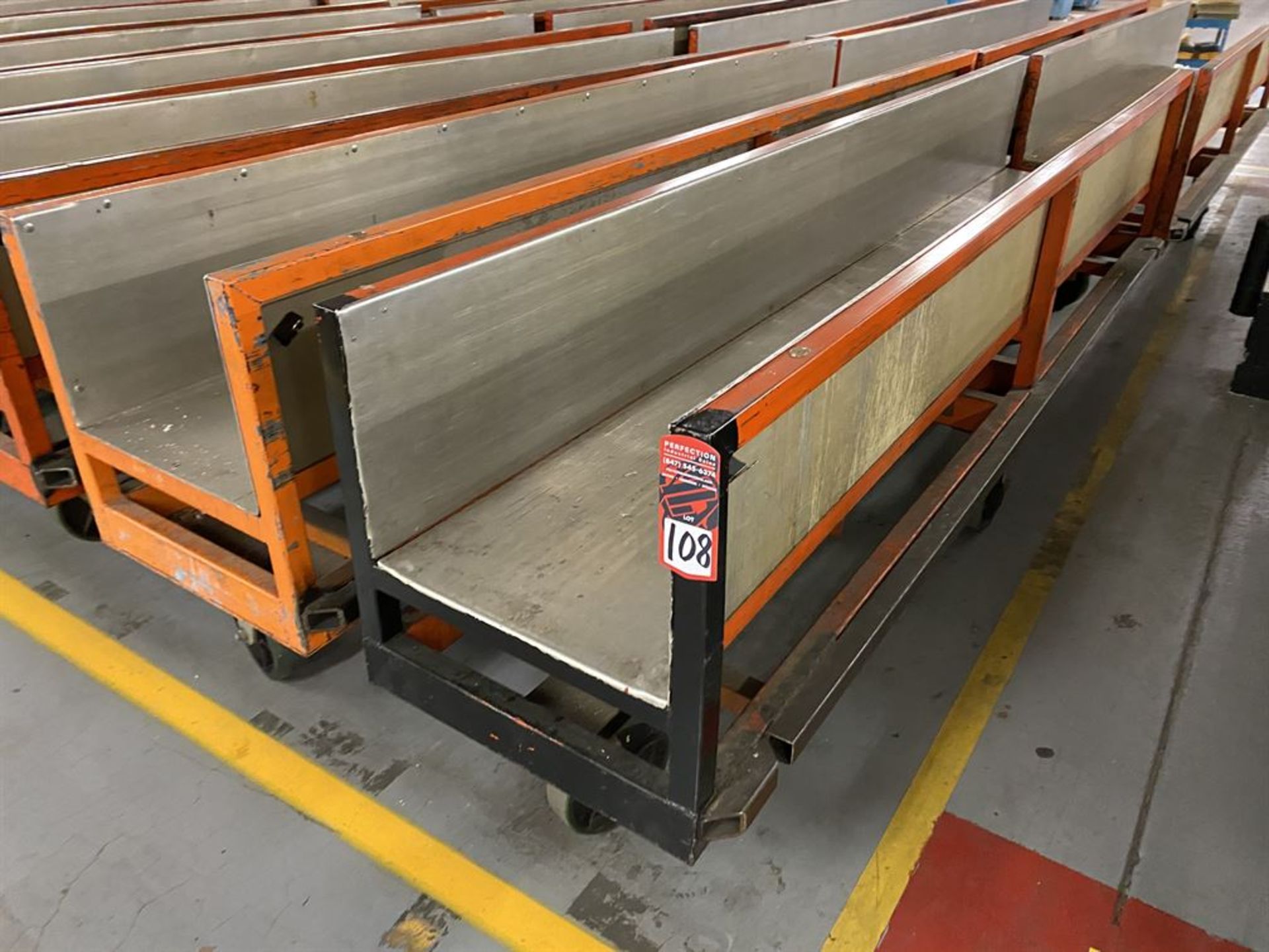 Lot of (9) Rolling Stock Carts, 138" x 23" - Image 2 of 3