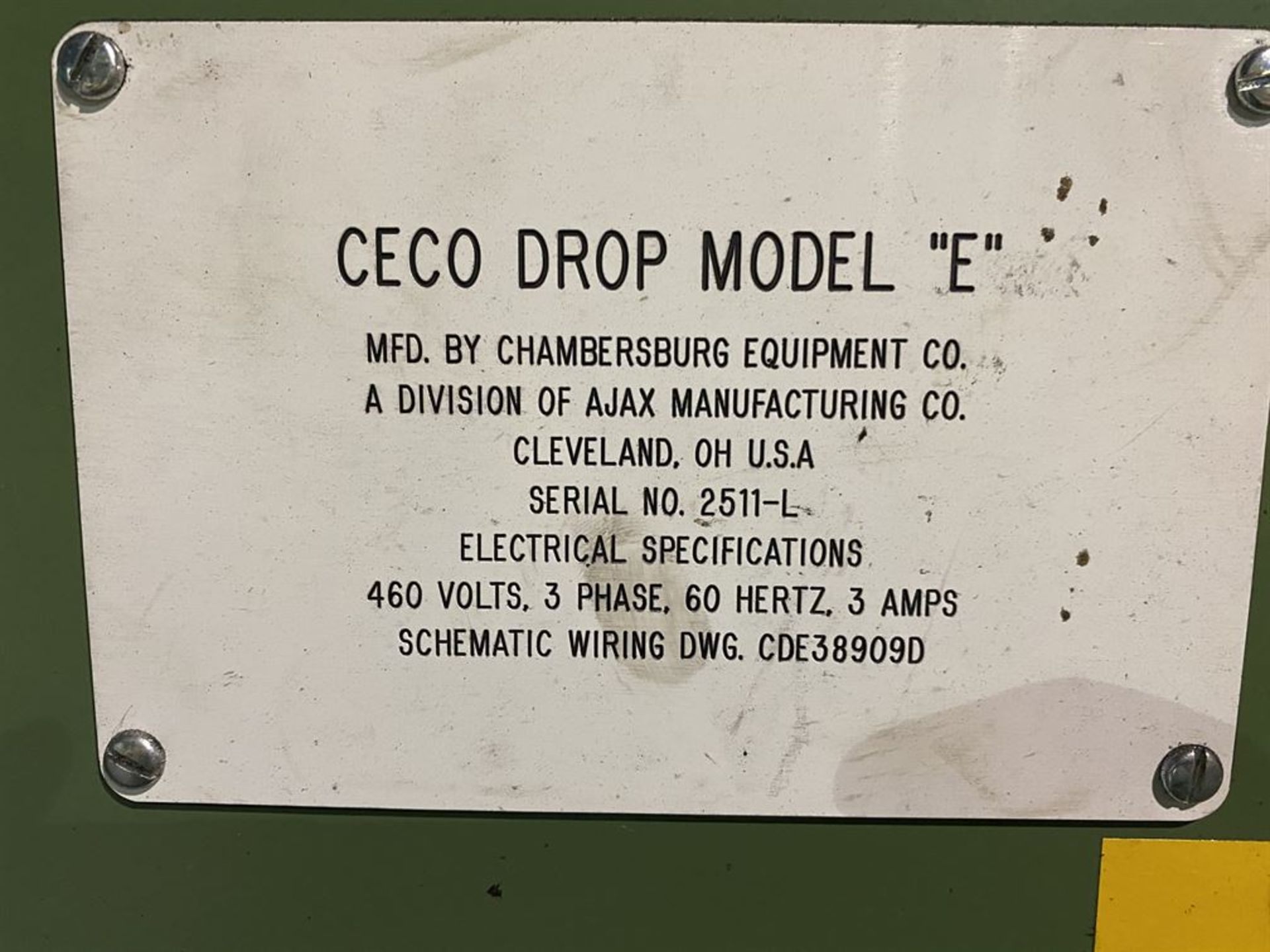 CECO “E” 3000 lb. Air Drop Forging Hammer, s/n 2511-L, w/ 30”x23” Sow Block, 23”x26.5”, Updated - Image 7 of 7