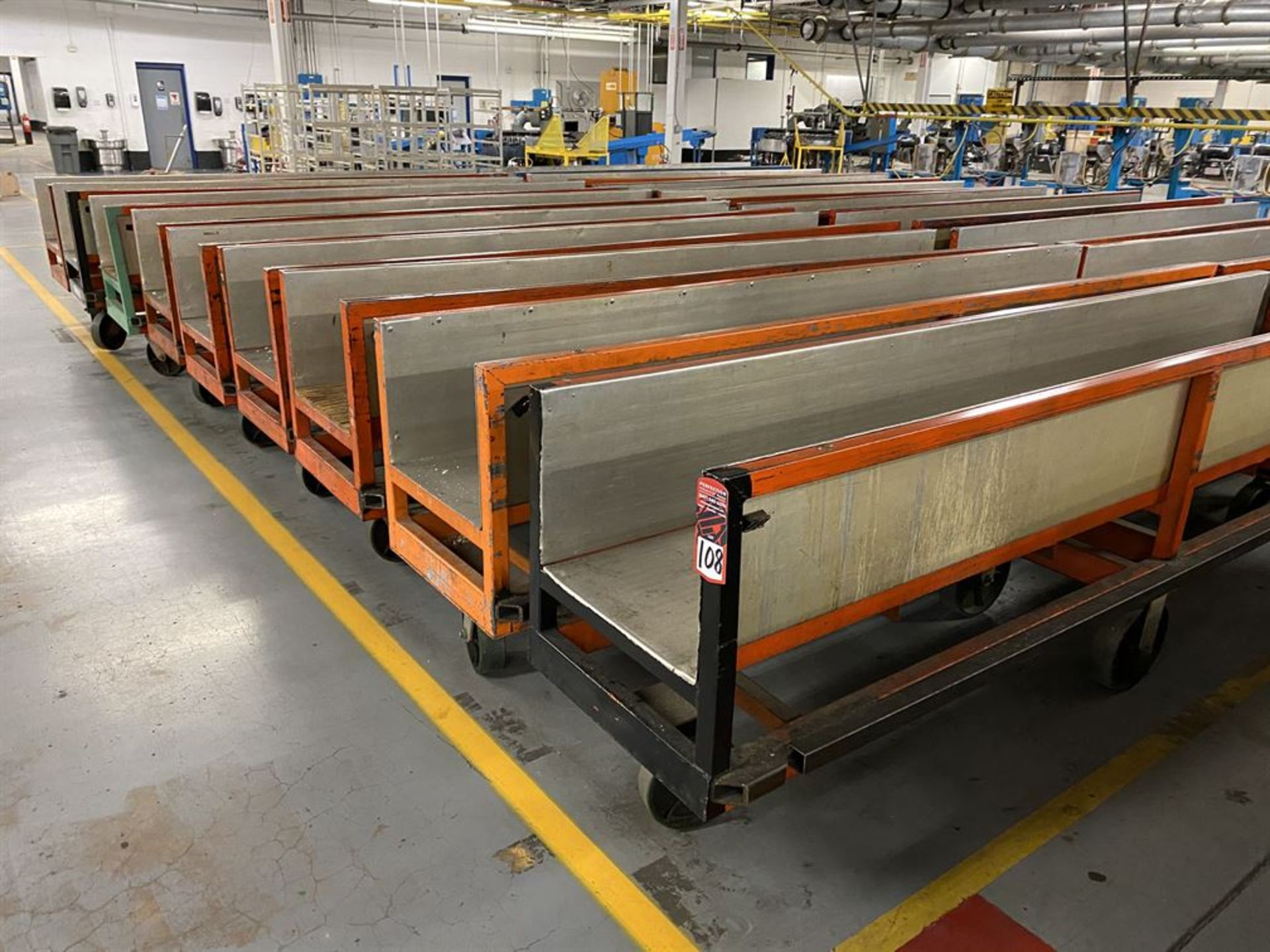 Lot of (9) Rolling Stock Carts, 138" x 23"