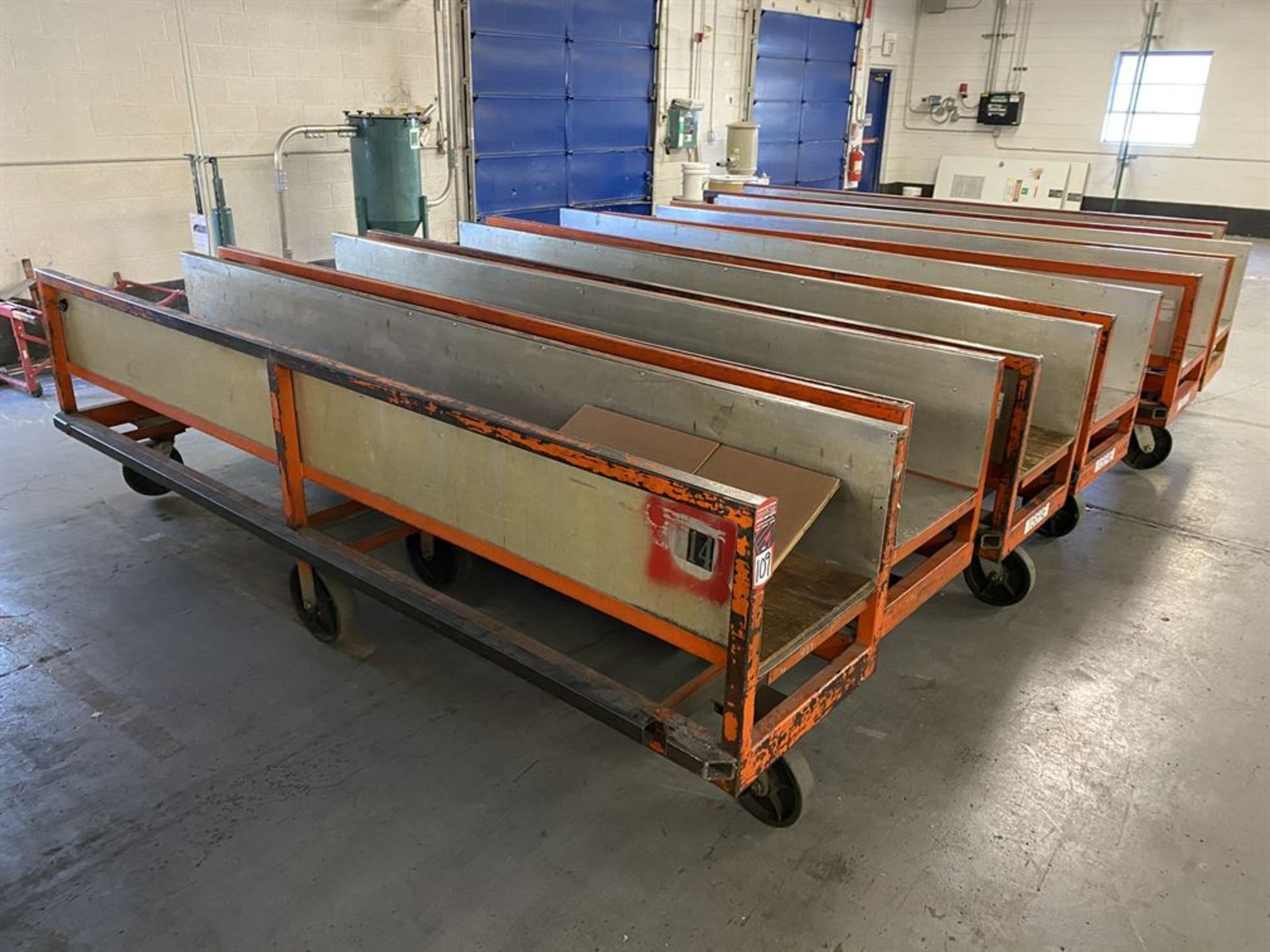 Lot of (7) Rolling Stock Carts, 138" x 23"