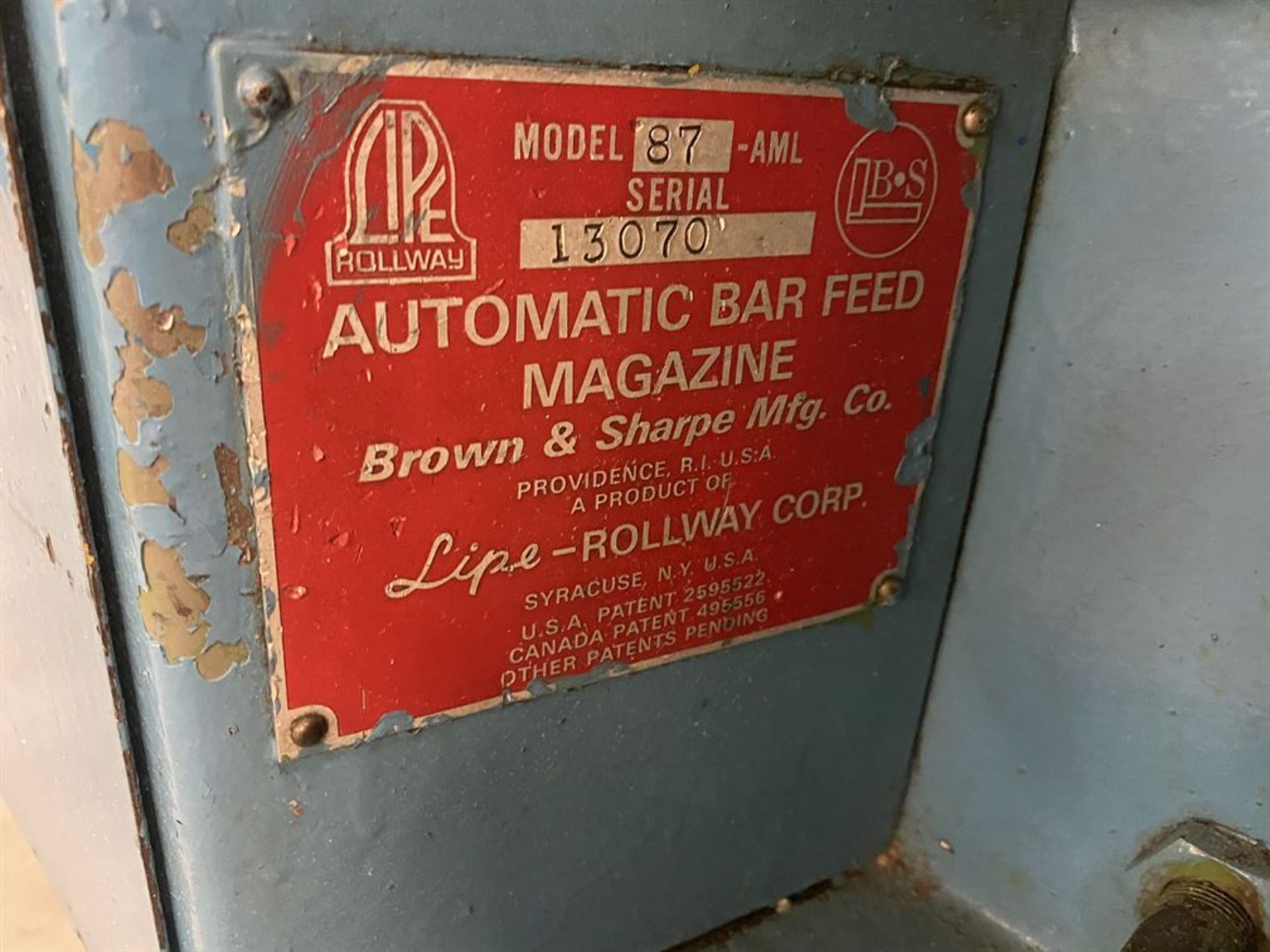 BROWN & SHARPE Ultramatic R/S Screw Machine, s/n 542-2-8463, w/ LIPE-ROLLWAY 156-AML Automatic Bar - Image 4 of 4