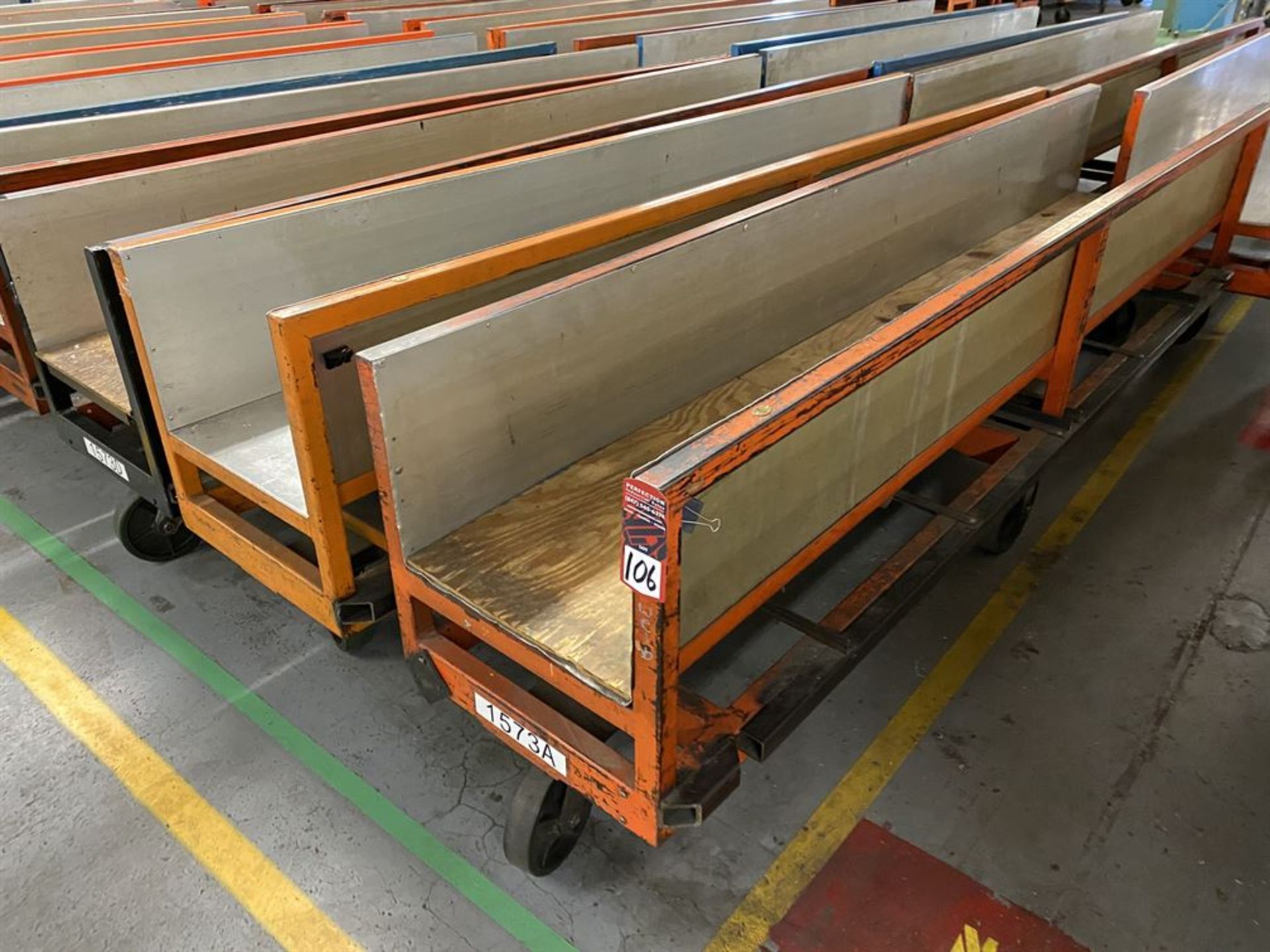 Lot of (10) Rolling Stock Carts, 138" x 23" - Image 2 of 3