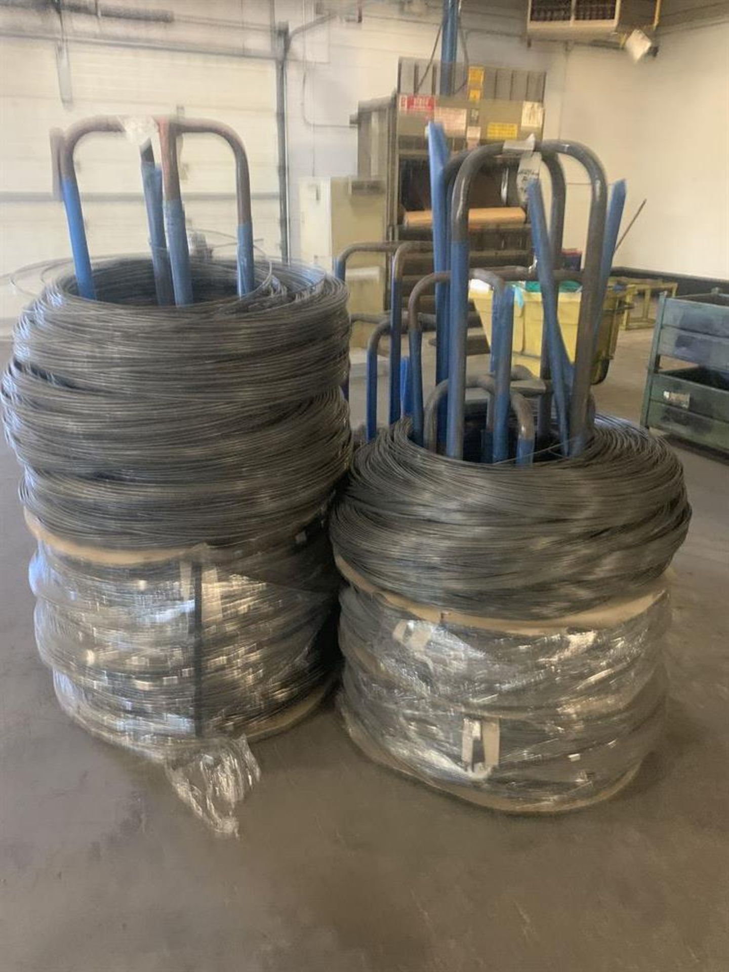 Lot of (3) Stacks of Wire Reels w/ 5/16" and 1/8" Round Coil Steel - Image 2 of 2