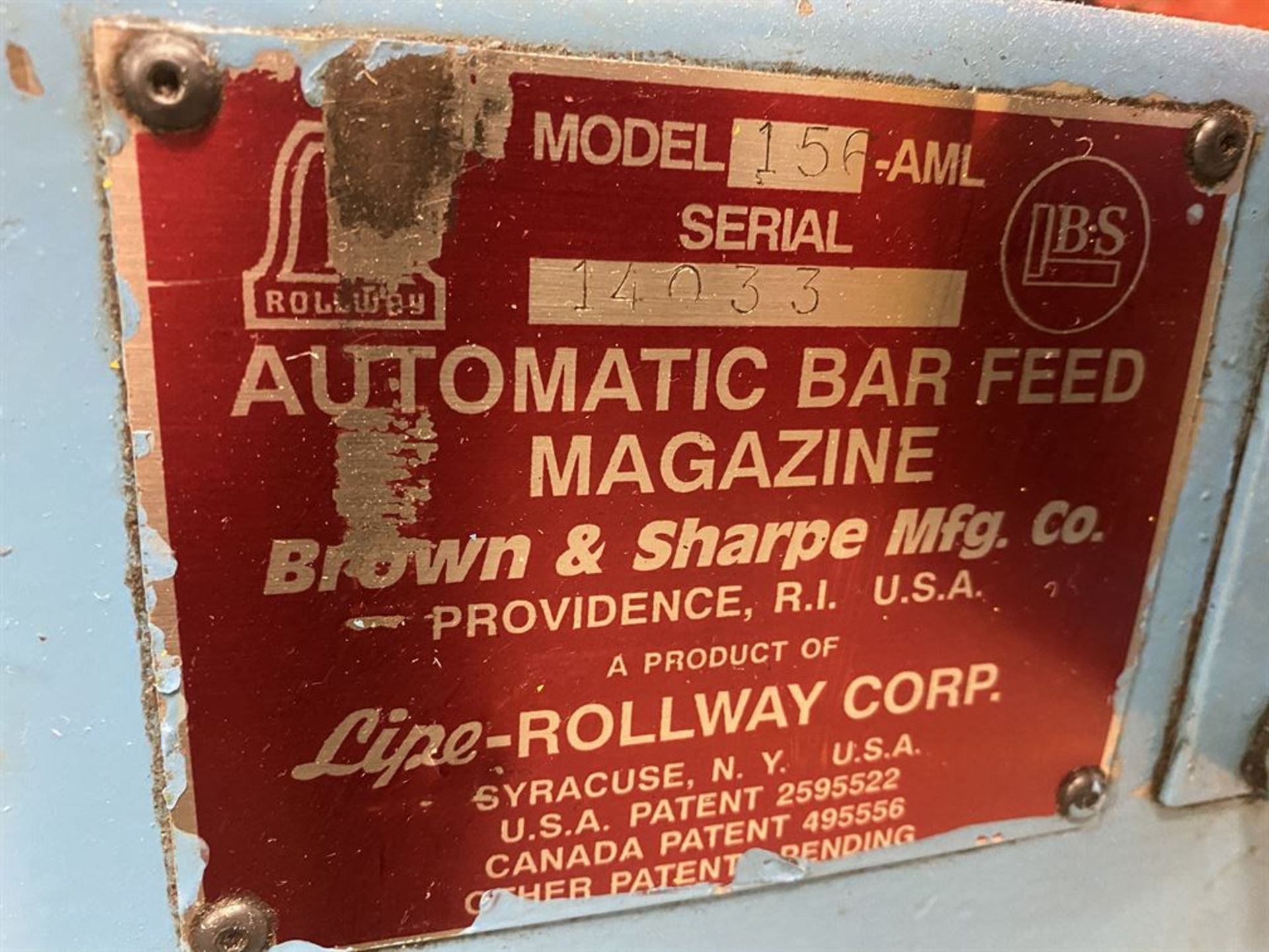 BROWN & SHARPE Ultramatic R/S Screw Machine, s/n 542-2-6385, w/ LIPE-ROLLWAY 156-AML Automatic Bar - Image 6 of 6