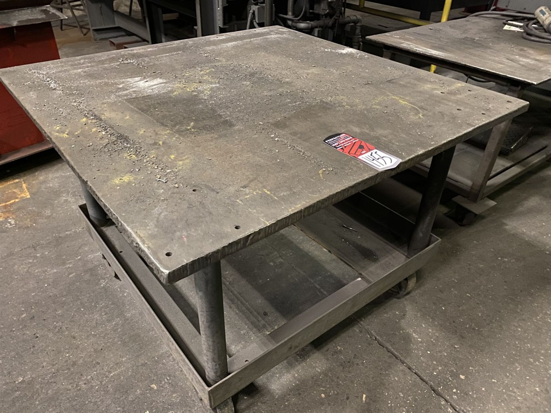 Heavy Duty Rolling Welding Table, 48" x 48" x 1" Thick