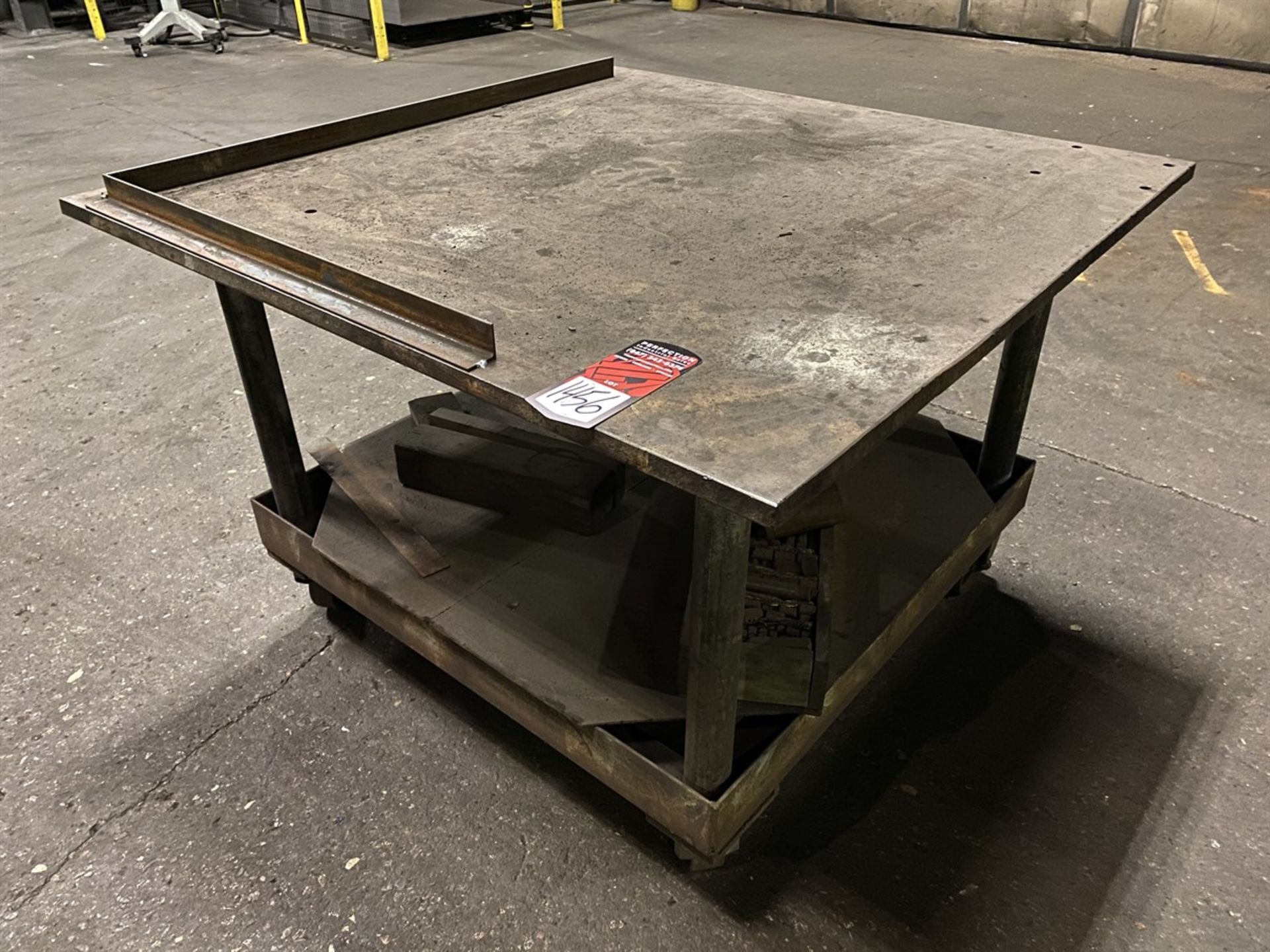 Heavy Duty Rolling Welding Table, 48" x 48" x 1" Thick