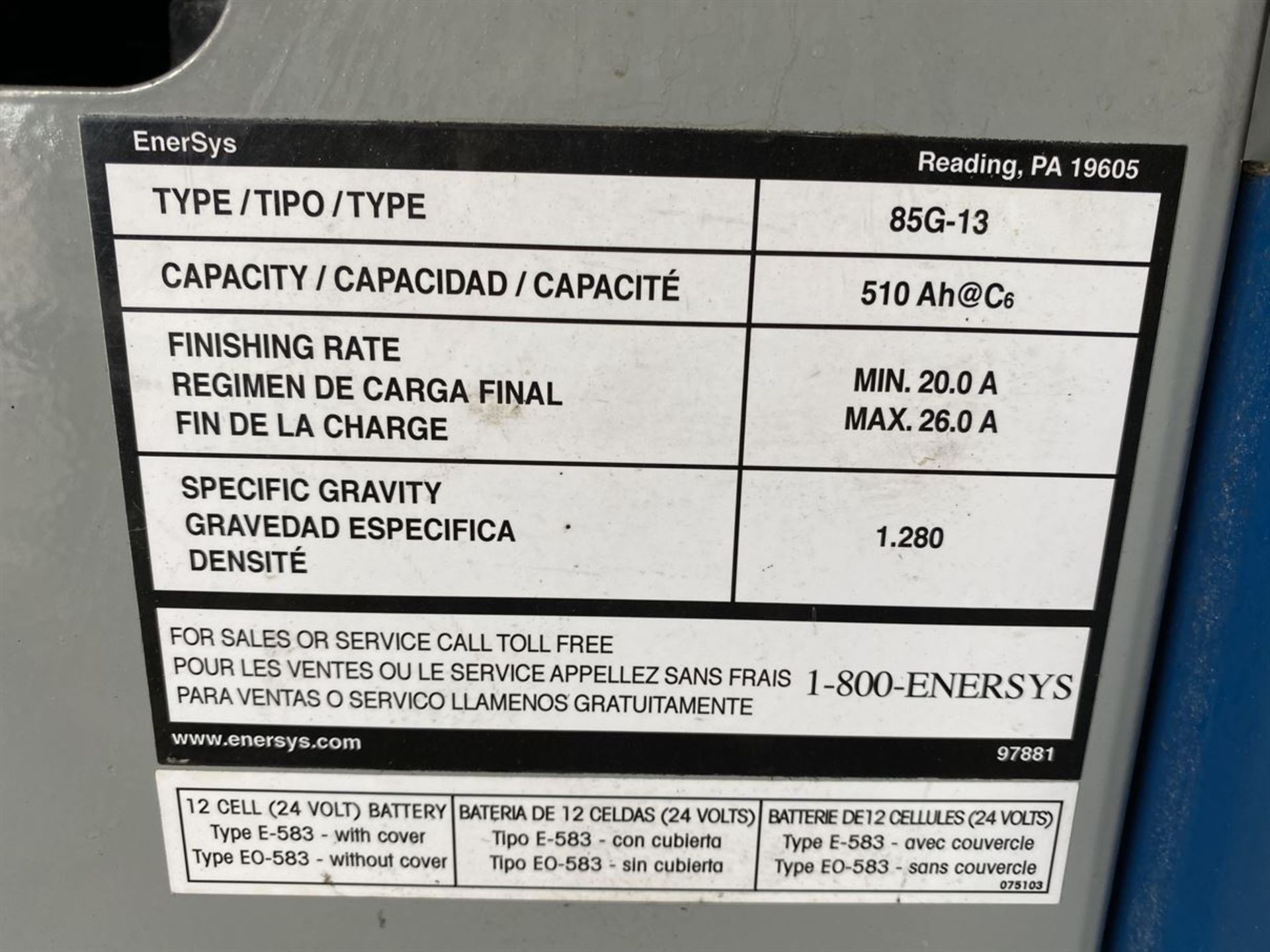 BLUE GIANT B6L22-63 2000 lb. Electric Pallet Jack, s/n BGL22-0512-6849, w/ NorthEast 1NE12-510 24V - Image 4 of 7