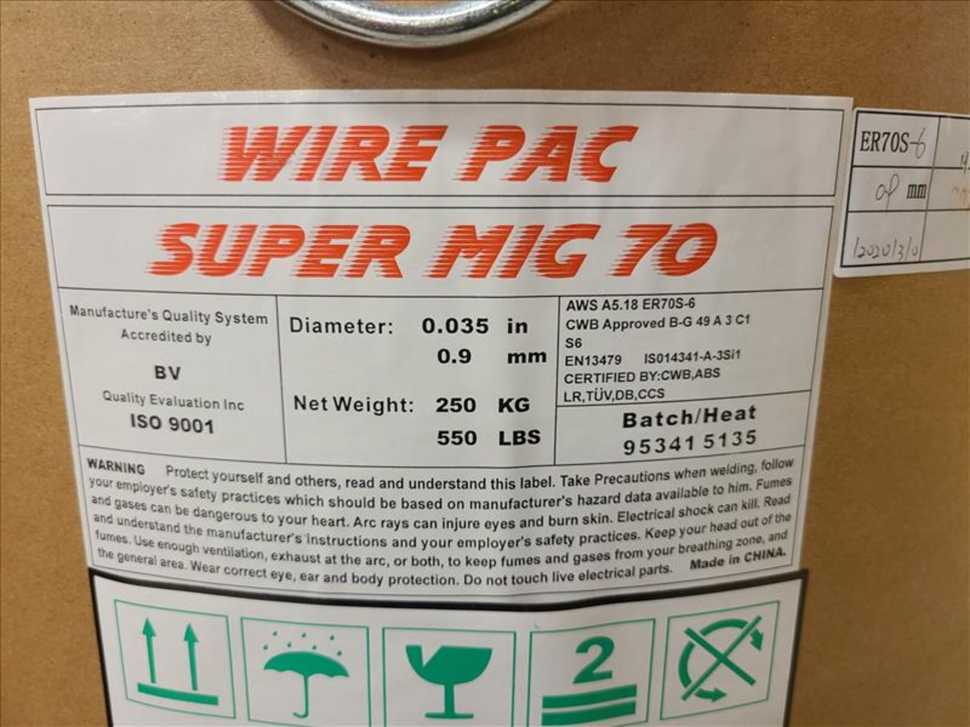 (4) WIREPAC SuperMIG70 Welding Wire Drums, 0.9 mm (Partial) - Image 3 of 8