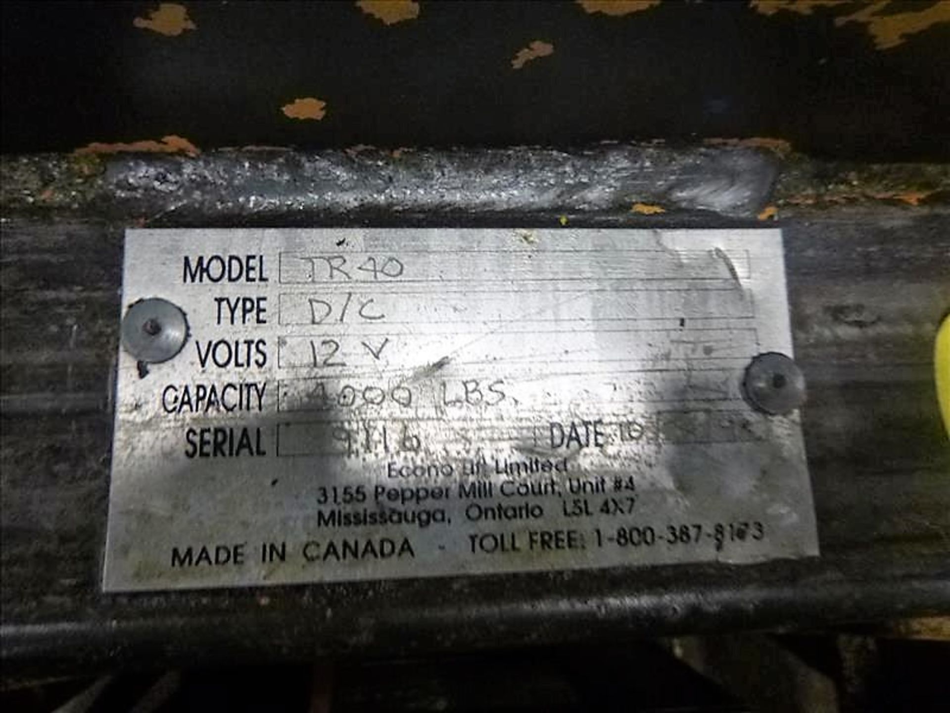 ECONOLIFT TR40 Tote Box Tilter, 4000 lbs. cap., 24V - Image 3 of 3