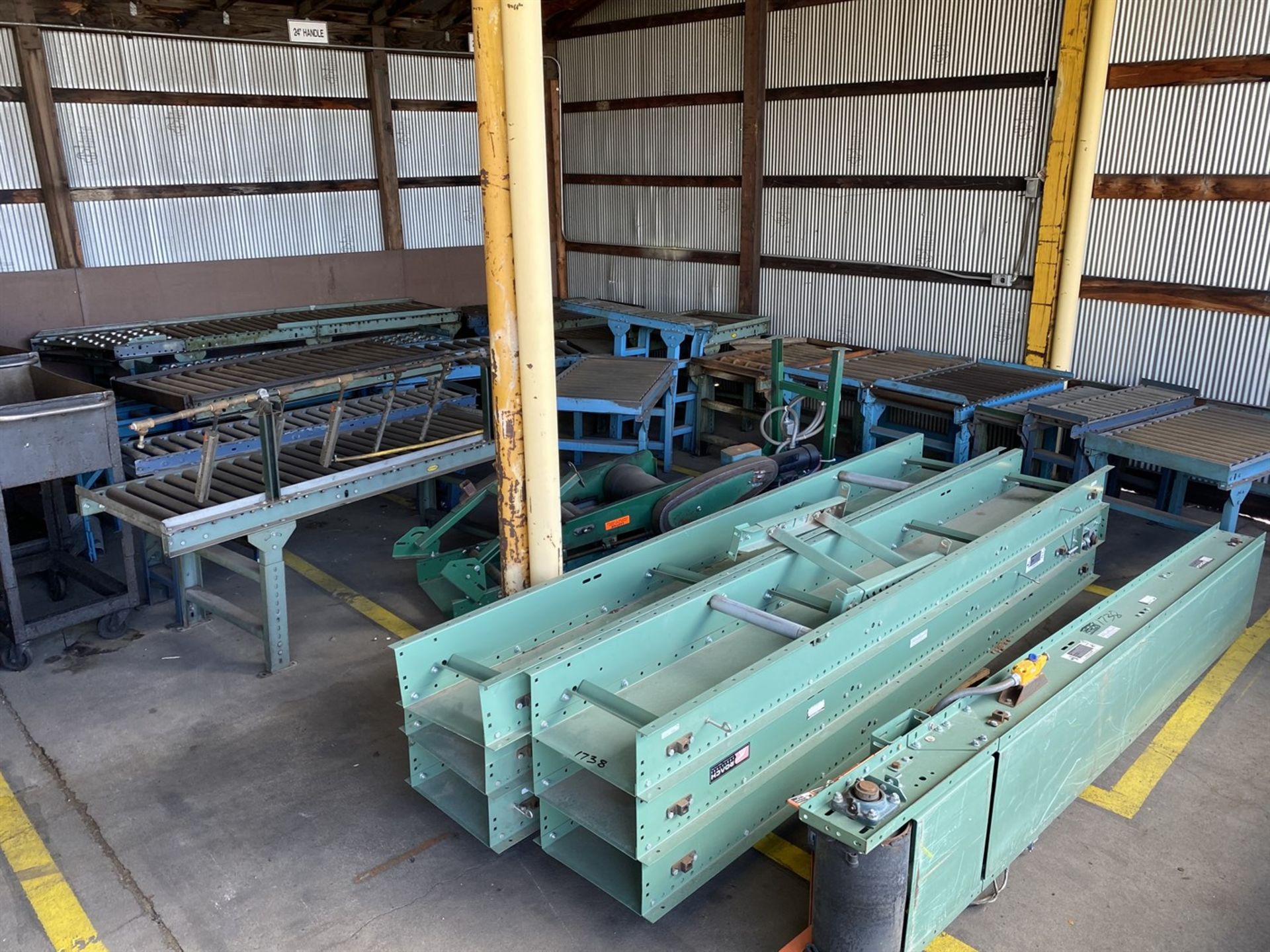 Large Lot of Assorted Roller Conveyor
